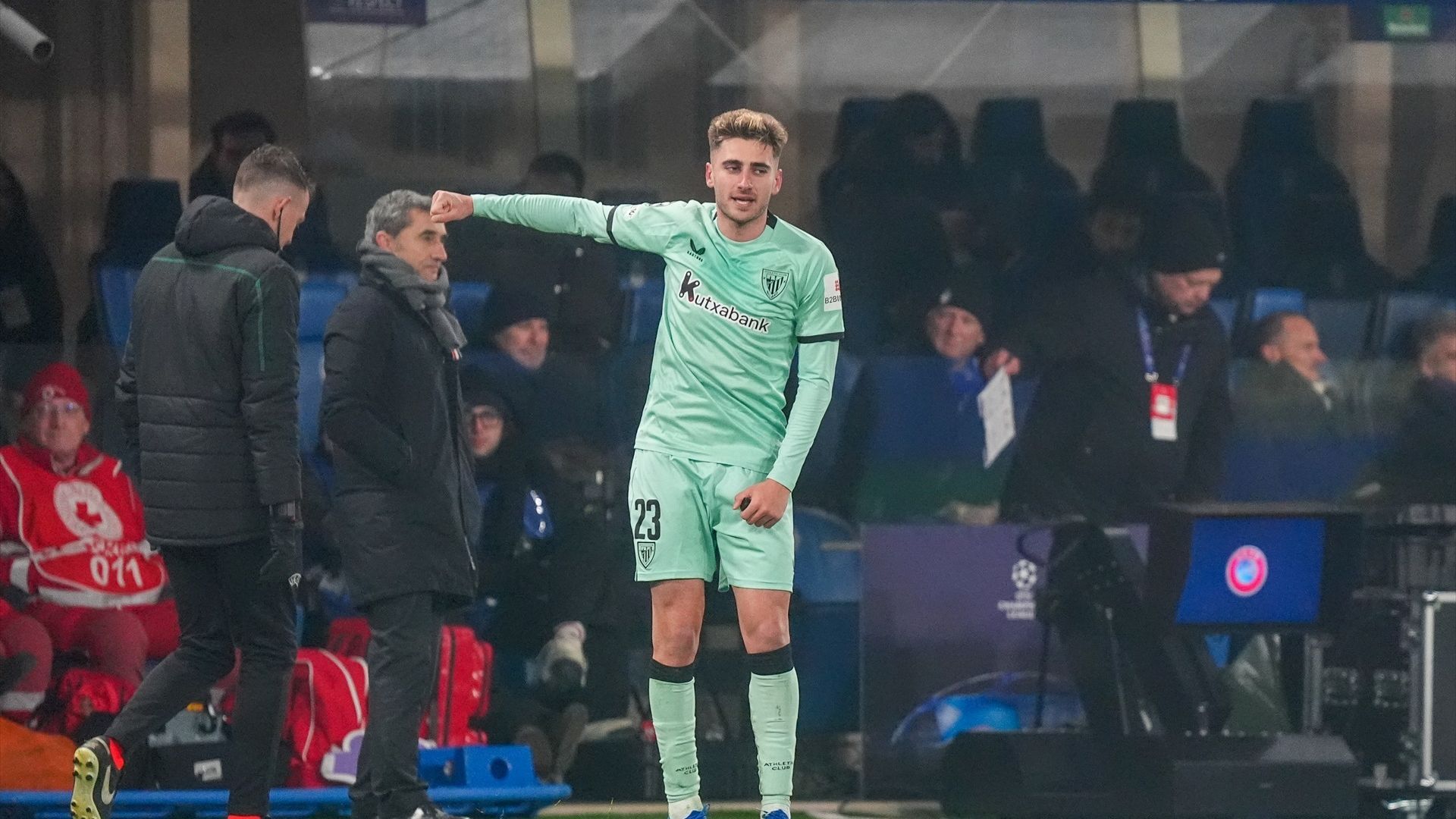 Robert Navarro celebra su gol en el Atalanta-Athletic Robert Navarro celebra su gol en el Atalanta-Athletic