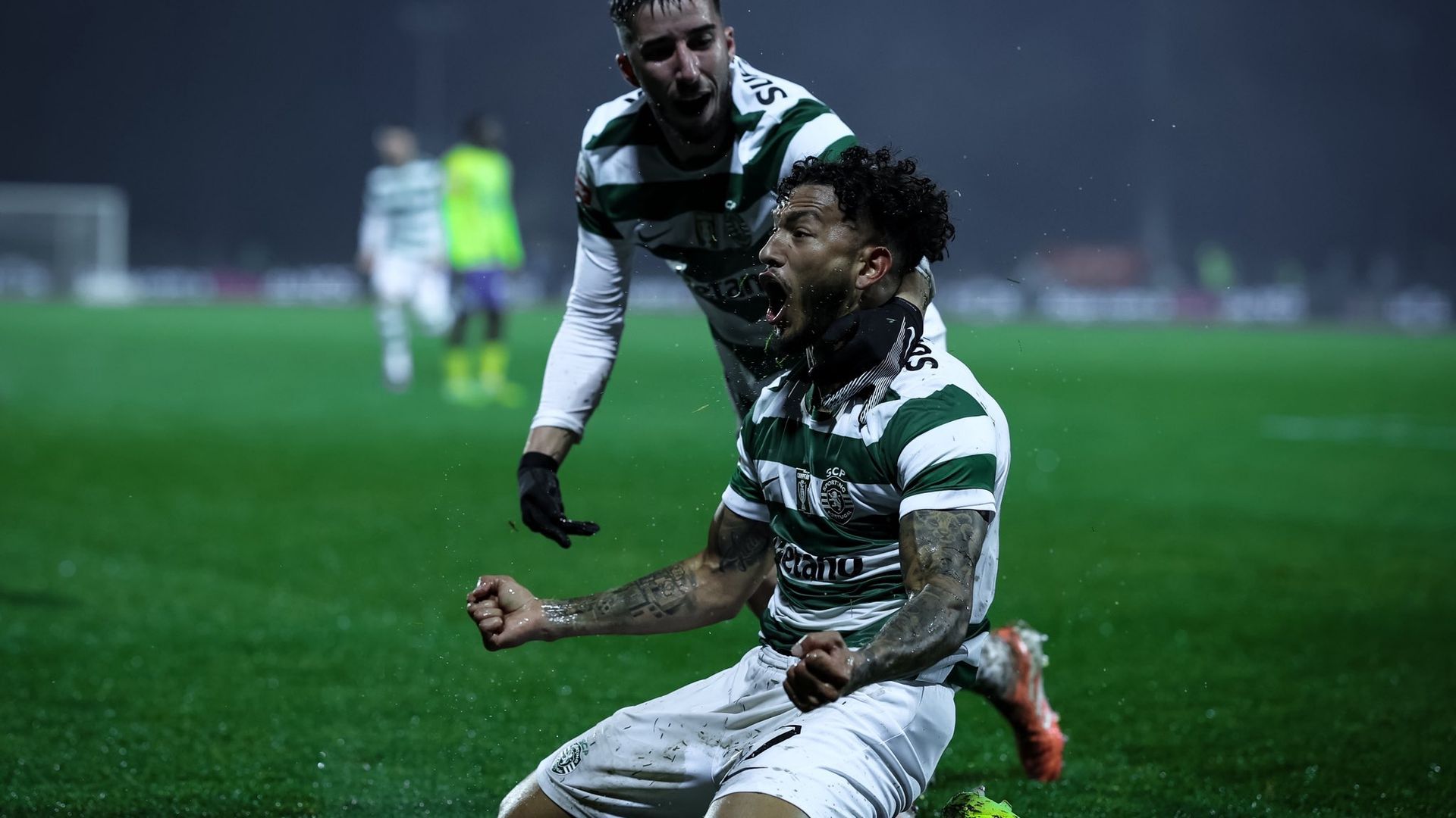 Celebración de un gol del Sporting de Portugal, próximo rival del Athletic Club en la Champions League