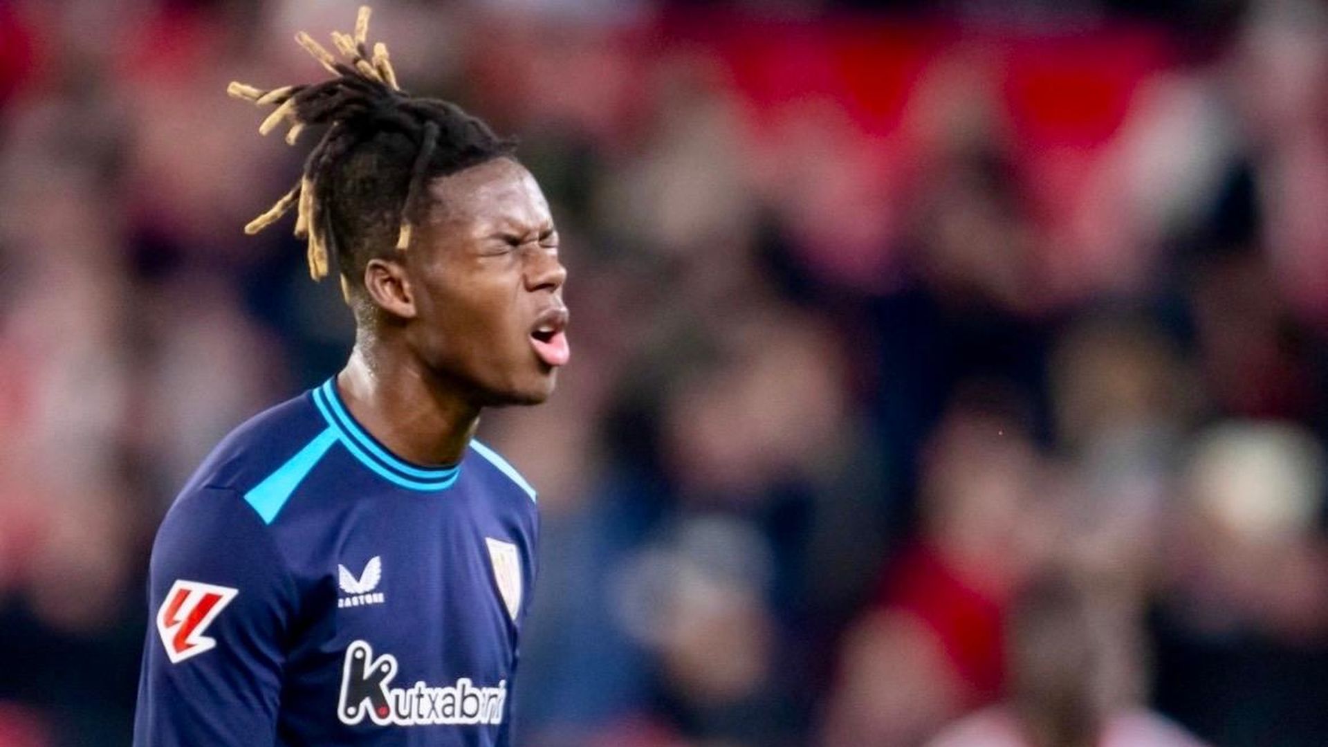 La frustración de Nico Williams por la derrota en Sevilla