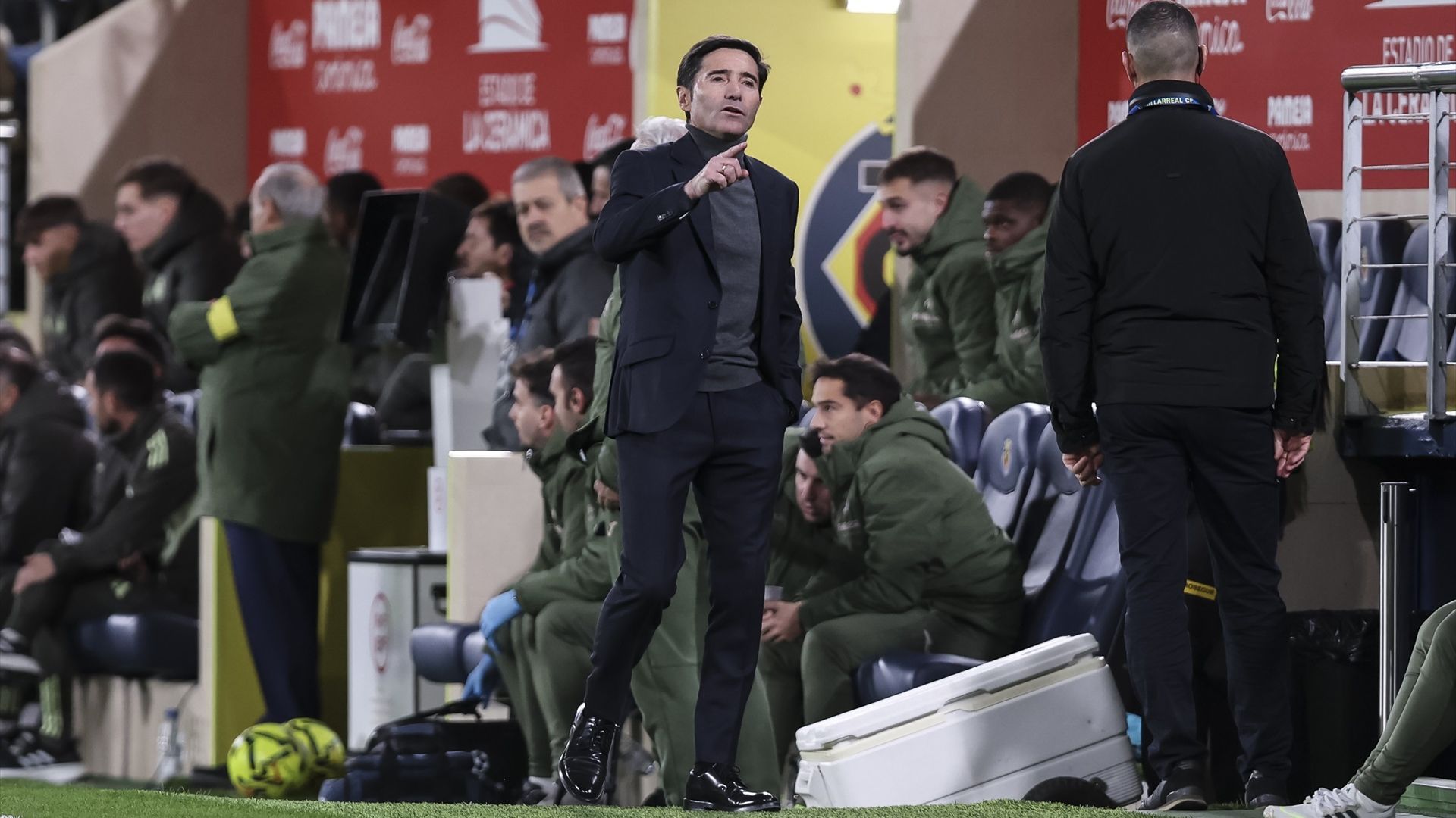 Marcelino, durante el Villarreal-Real Madrid