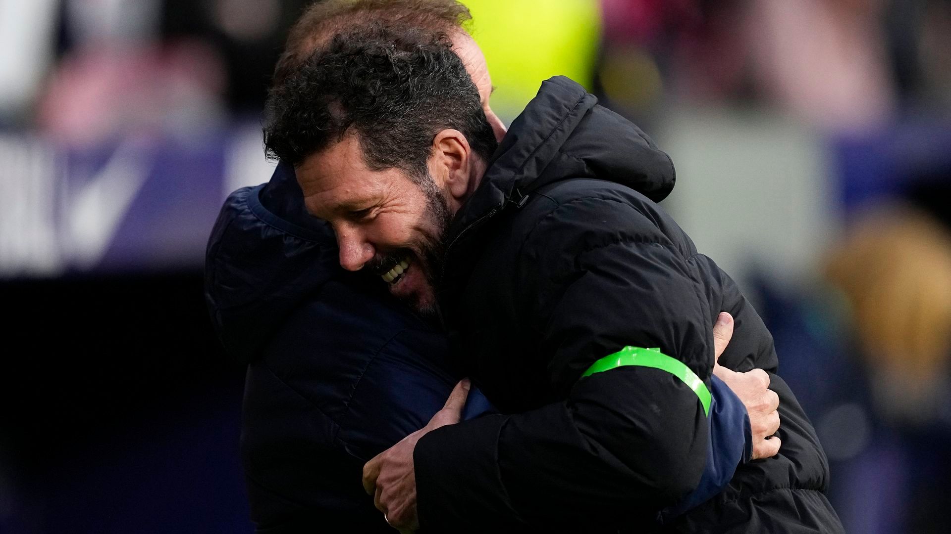 Simeone y Arrasate antes de un partido Simeone y Arrasate antes de un partido
