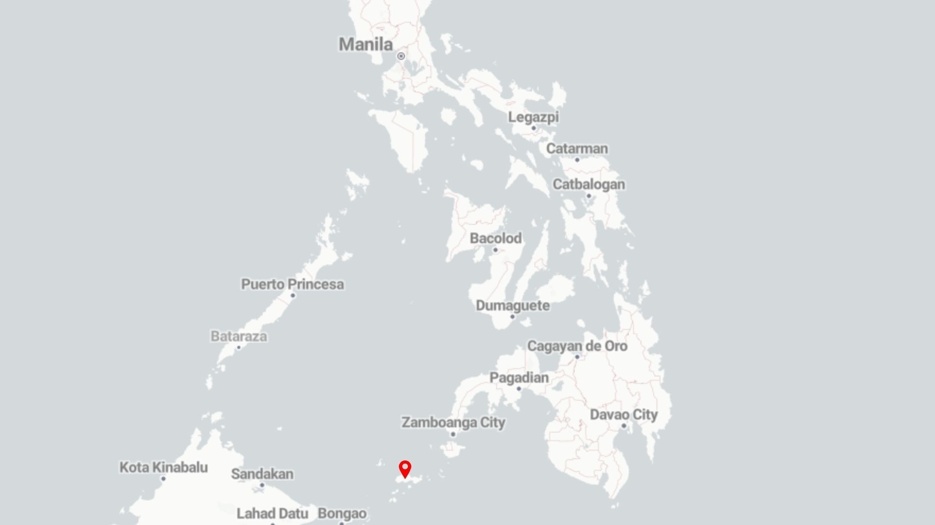 Municipio de Joló, lugar aproximado donde se ha producido el naufragio