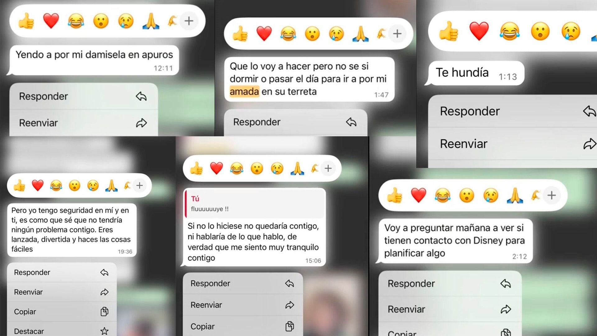 Naomi Asensi enseña las conversaciones con el hombre de 40 años
