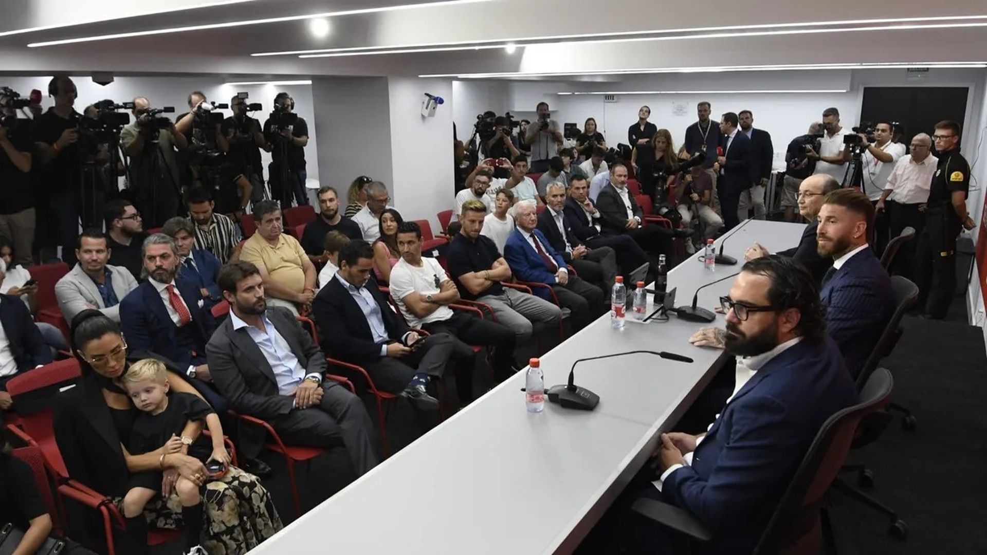 Sergio Ramos, en su presentación con el Sevilla