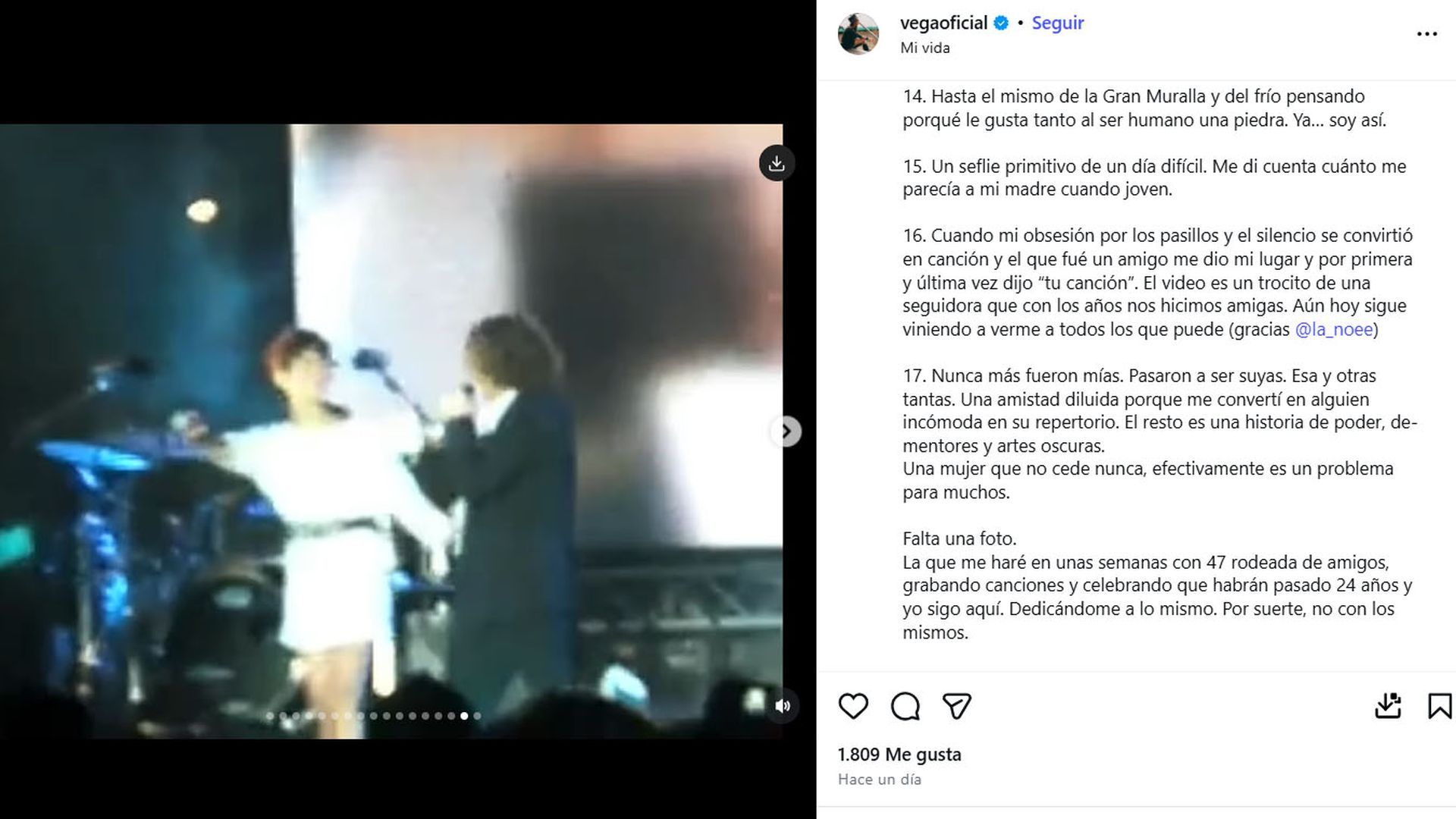 Vega destapa su conflicto con David Bisbal