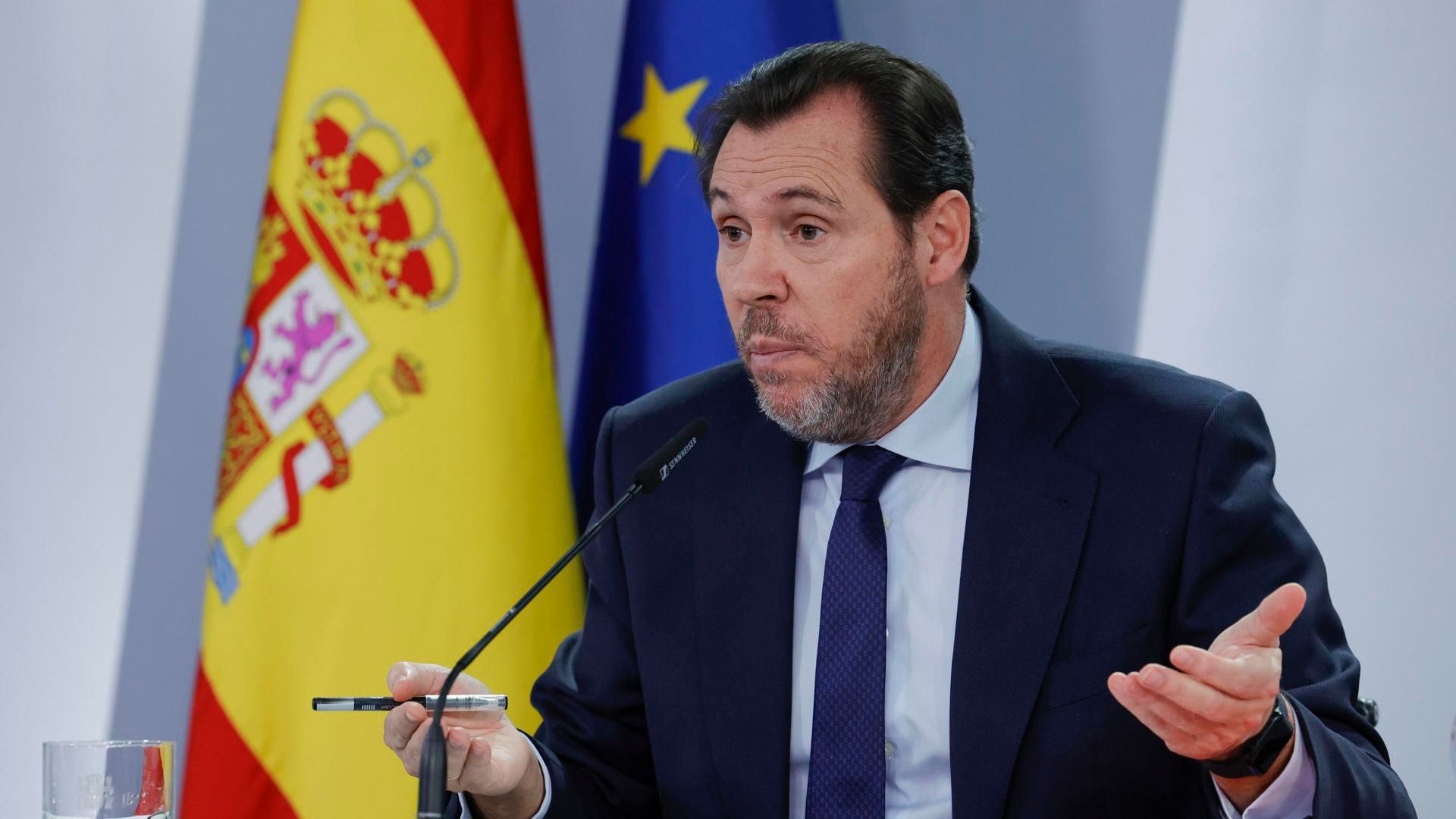 El ministro de Transportes y Movilidad Sostenible, Óscar Puente, durante la rueda de prensa ofrecida tras el Consejo de Ministros