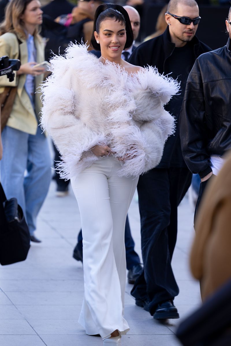 Georgina Rodríguez, en el desfile de Elie Saab en París