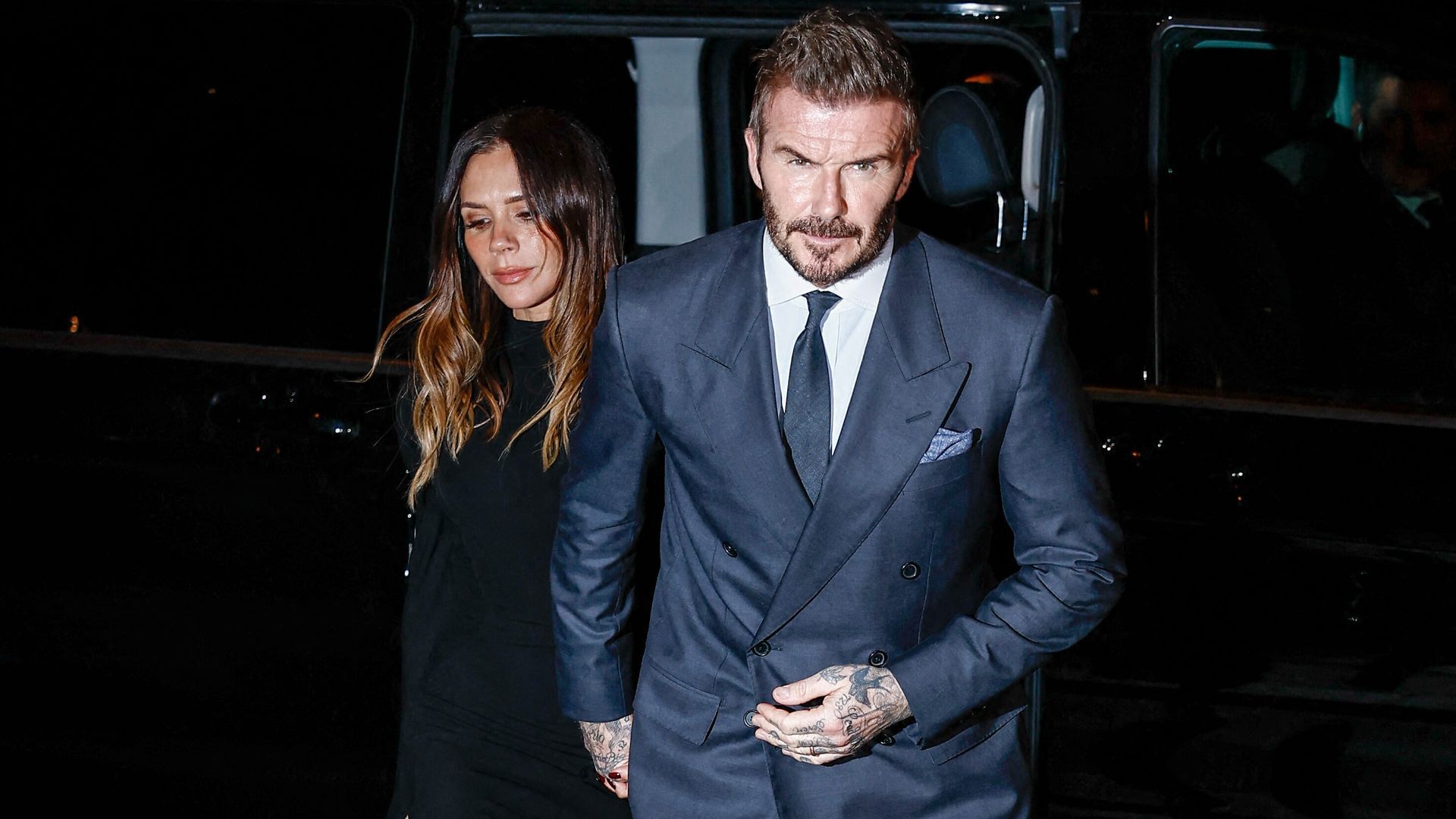 Victoria y David Beckham este pasado lunes 26 de enero