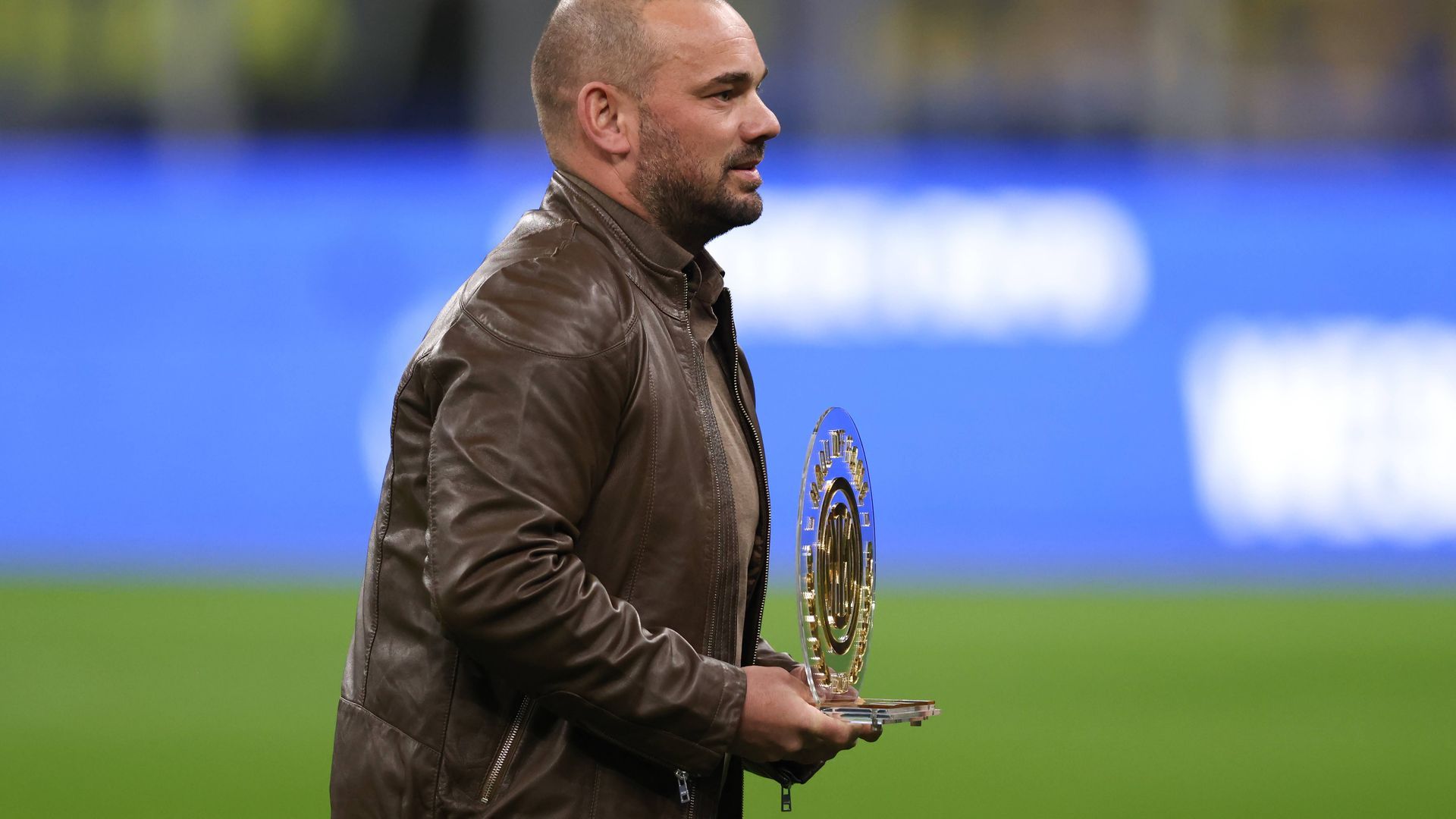 Wesley Sneijder en un reconocimiento del Inter de Milán