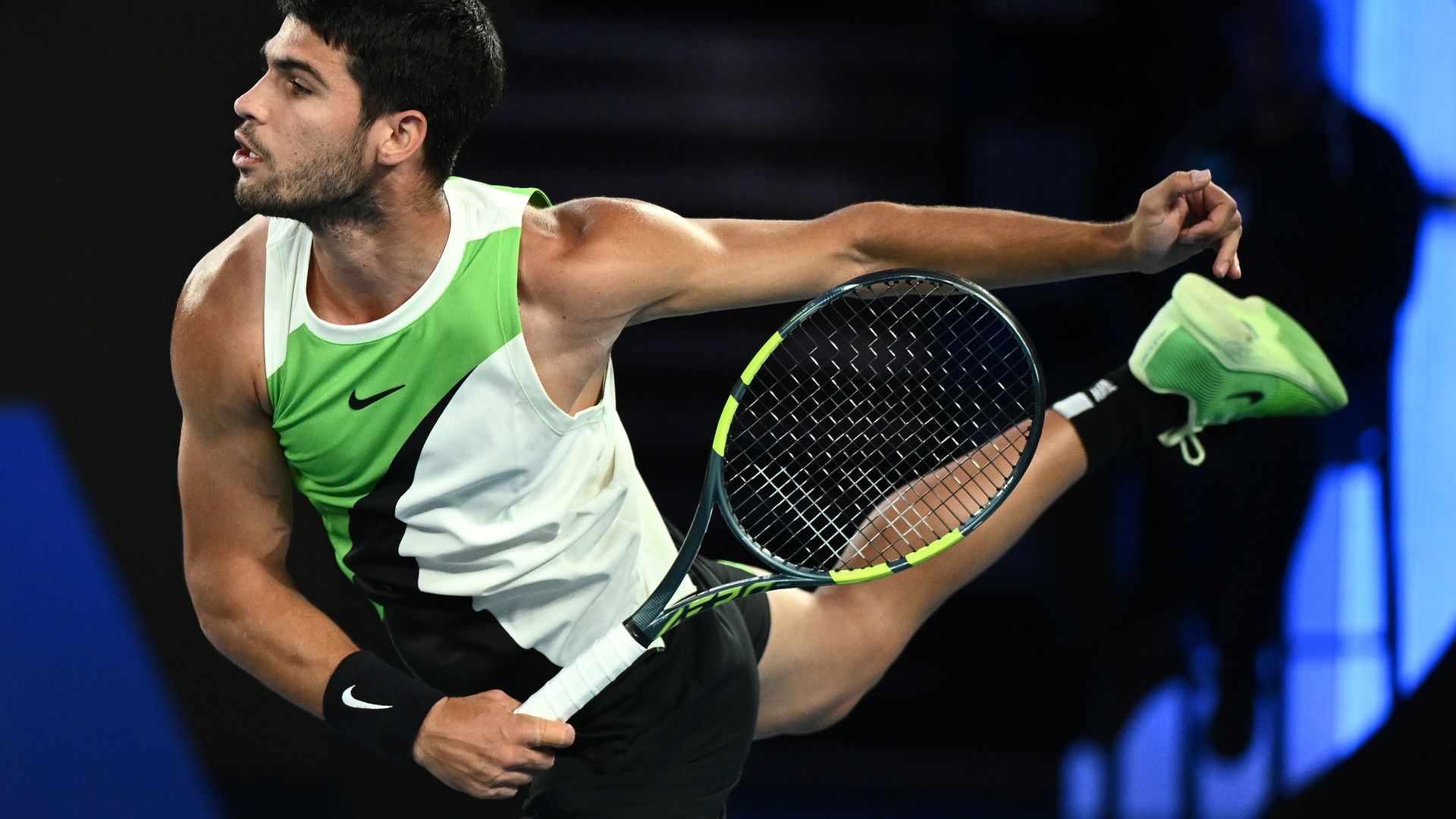 Carlos Alcaraz en su último partido del Australian Open