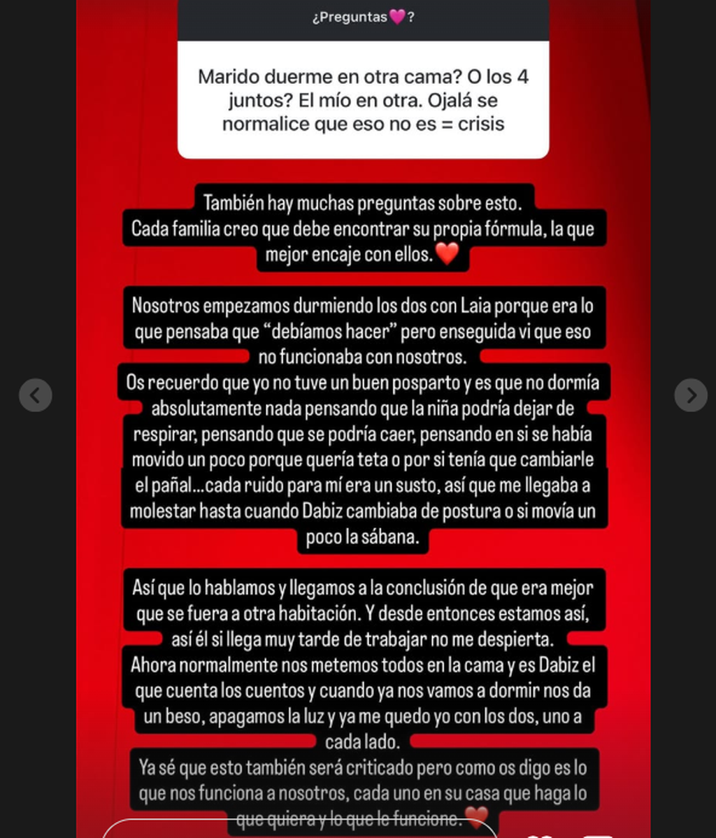 Cristina Pedroche explica el motivo por el que no duerme con Dabiz Muñoz