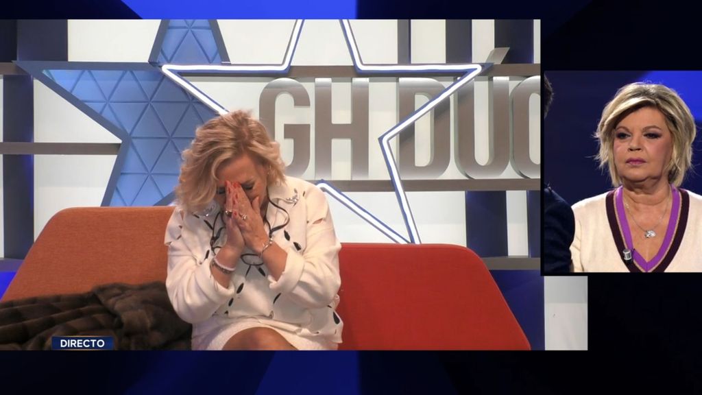 El amago de huida de Carmen Borrego en su conversación más tensa con Terelu Campos y su hijo José María: "Agradéceselo al público"