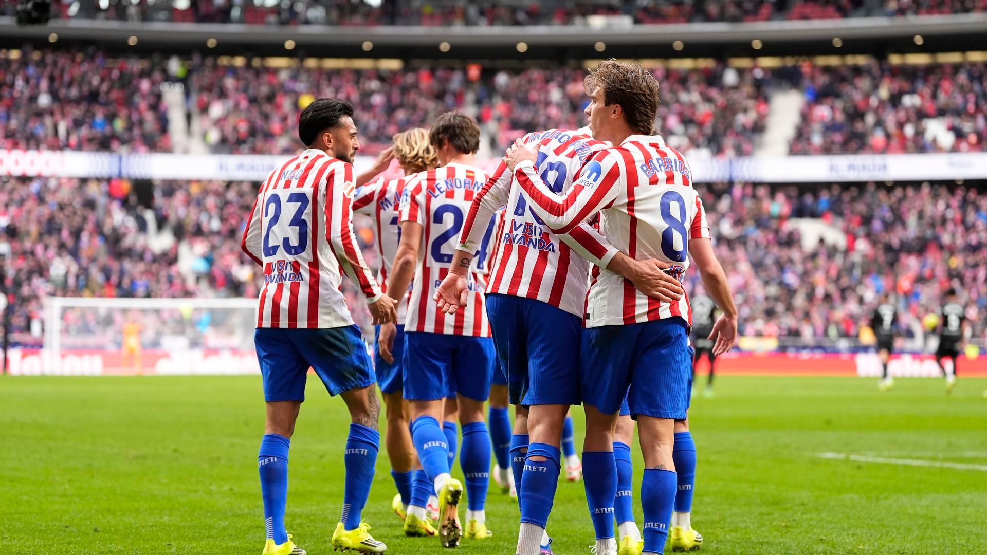 El Atlético de Madrid celebrando el último gol frente al Mallorca en LALIGA EA Sports El Atlético de Madrid celebrando el último gol frente al Mallorca en LALIGA EA Sports