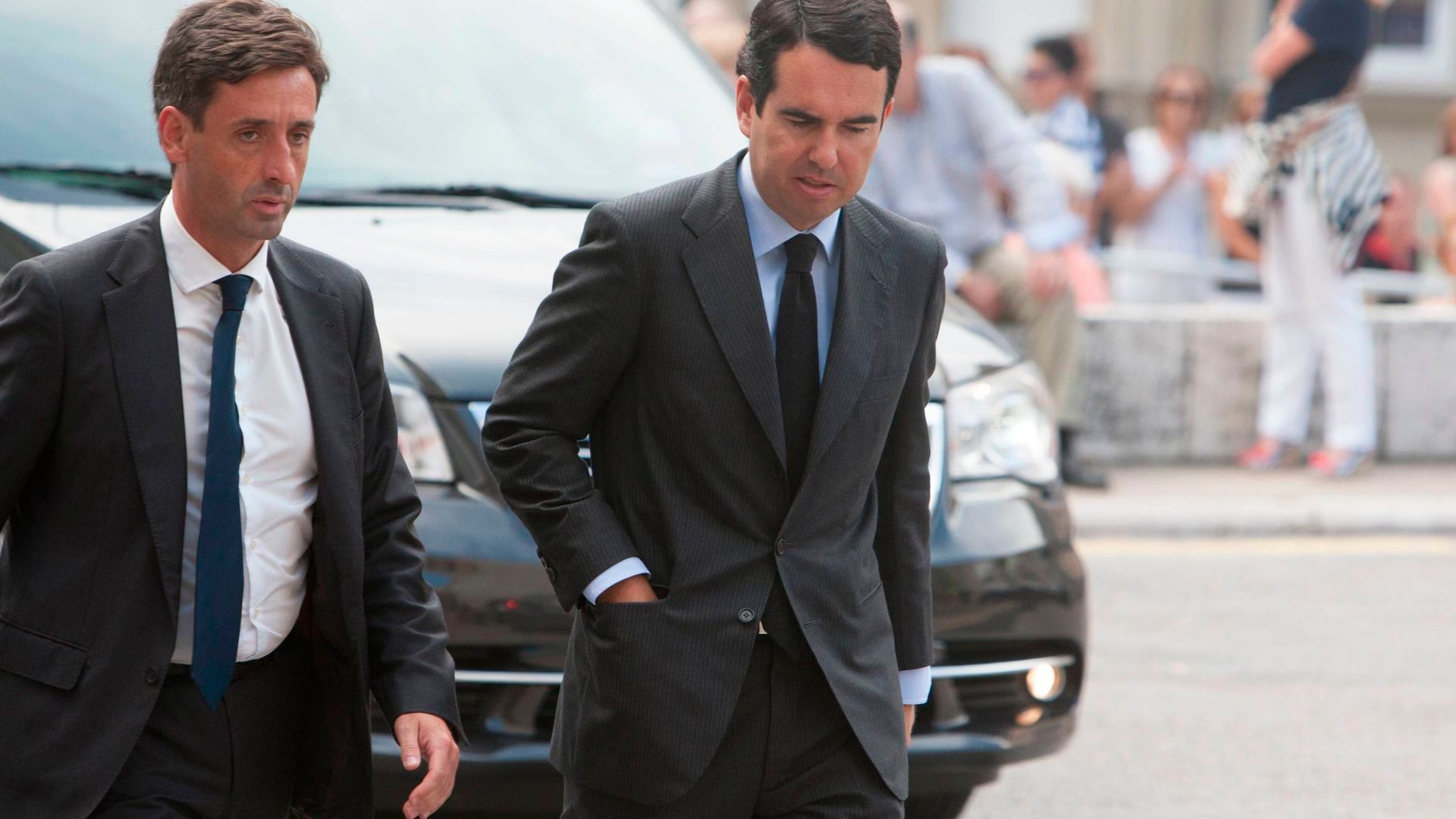 Javier Botín, en el funeral de su padre, Emilio Botín