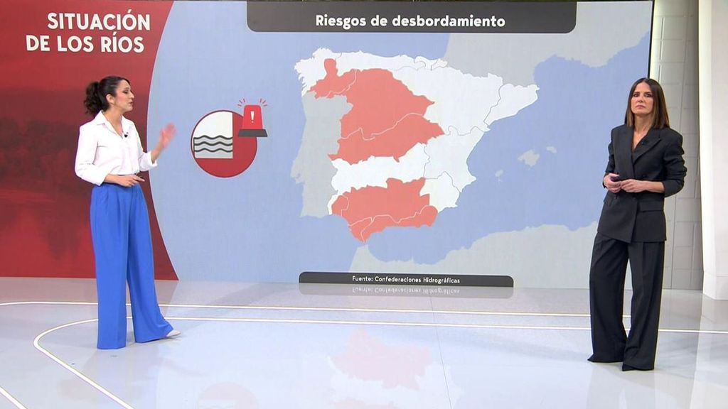 Los ríos en alerta por desbordamiento por la borrasca Kristin