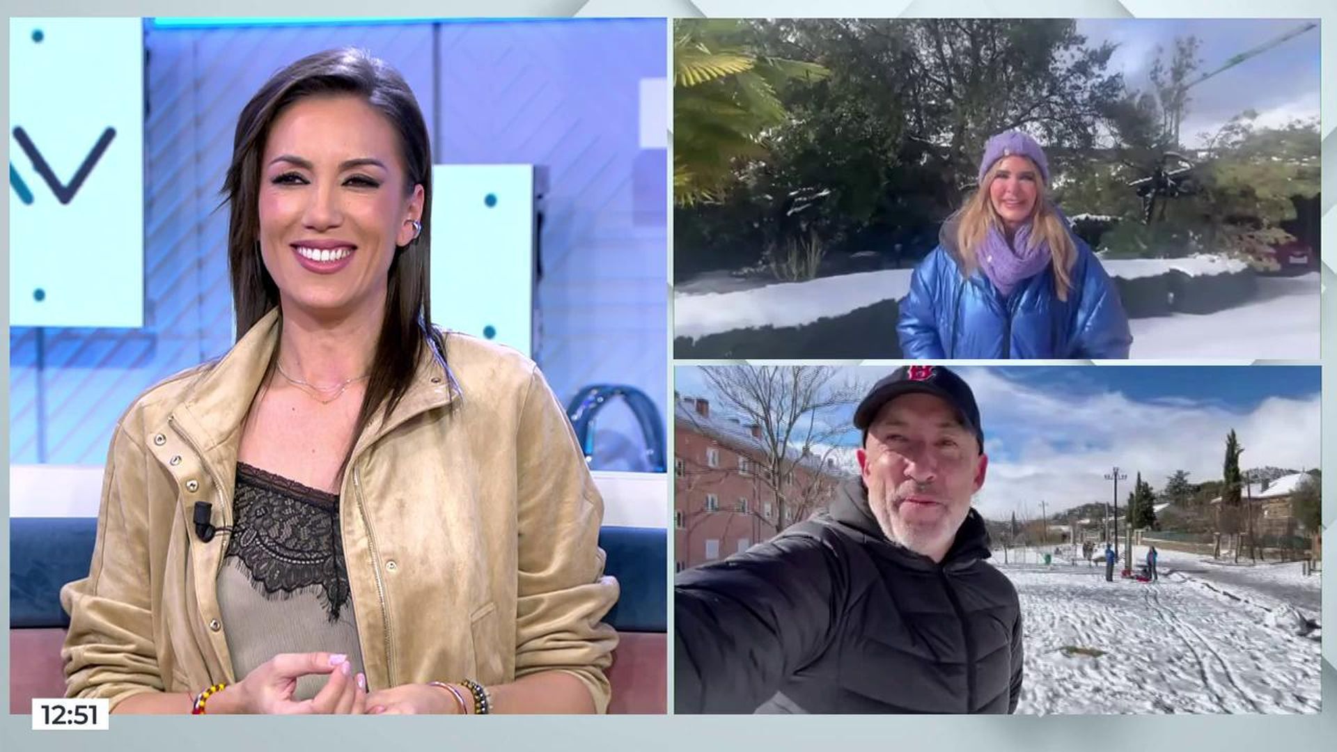 Marisa Martín Blázquez y Alfonso Egea, atrapados por la nevada de Madrid
