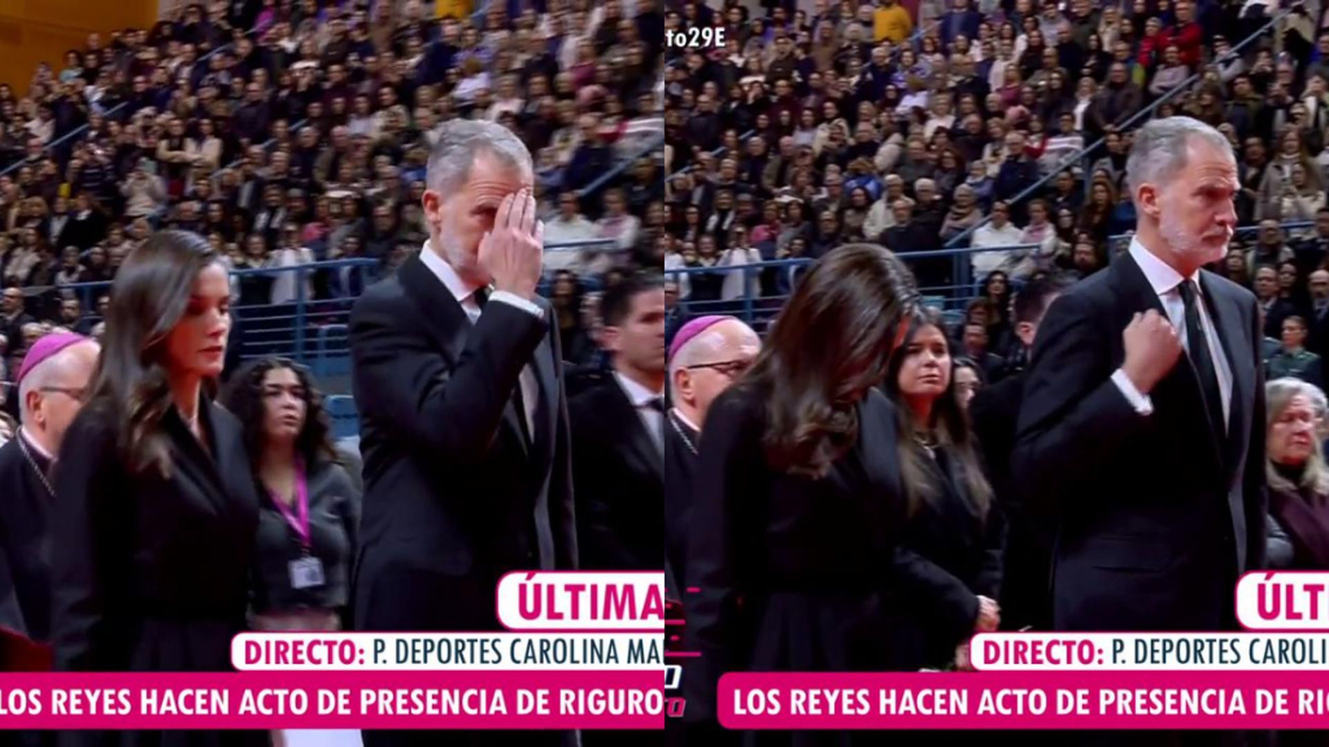 Mientras Felipe VI se ha persignado al pasar ante el altar, Letizia ha optado por inclinar la cabeza en señal de respeto