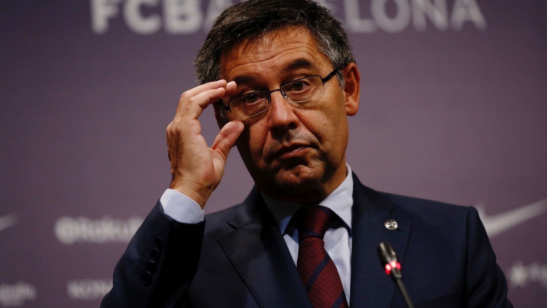 Bartomeu, presidente del Barcelona durante una comparecencia
