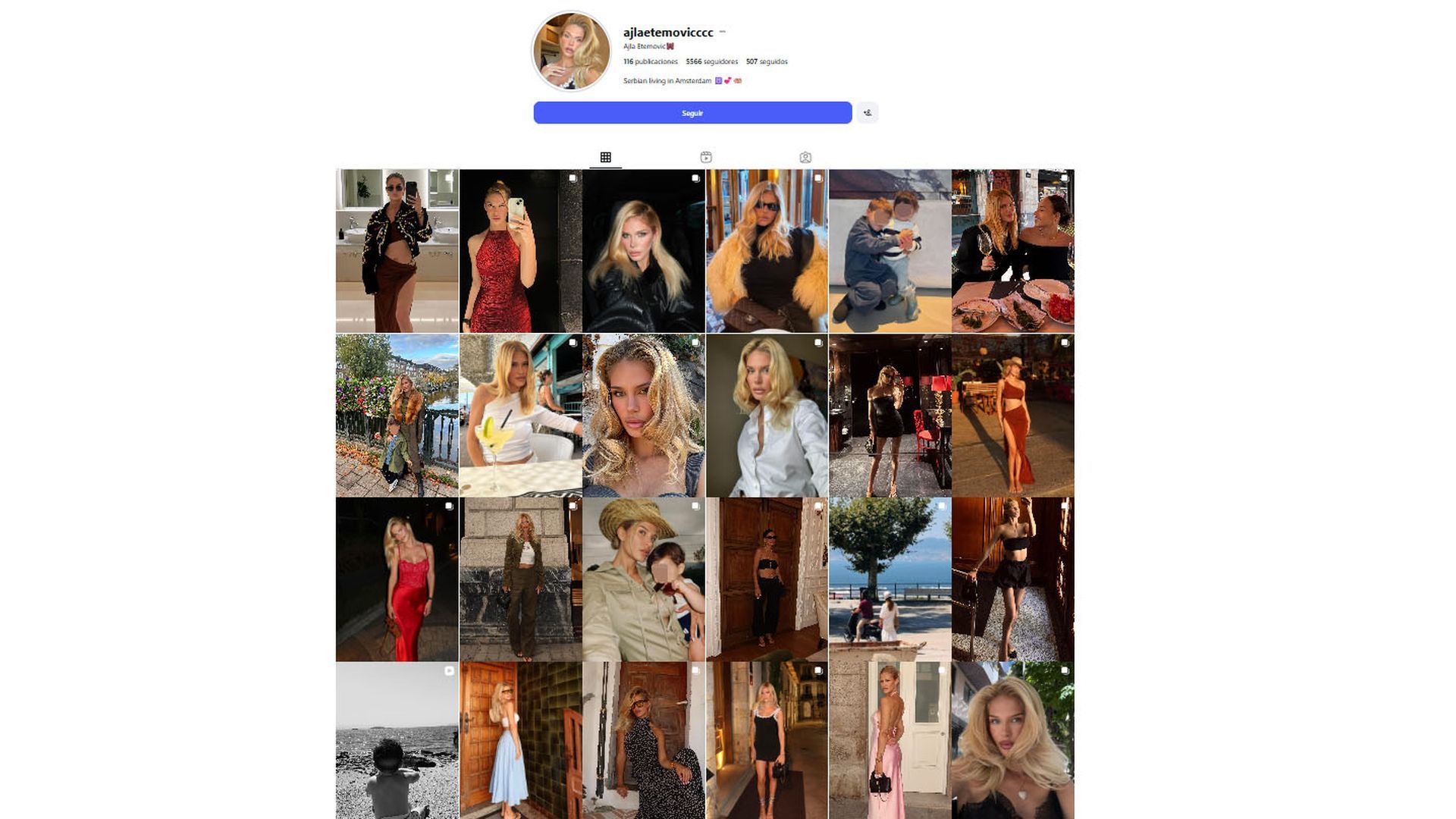 El perfil de Ajla en Instagram, sin rastro de su marido Jota