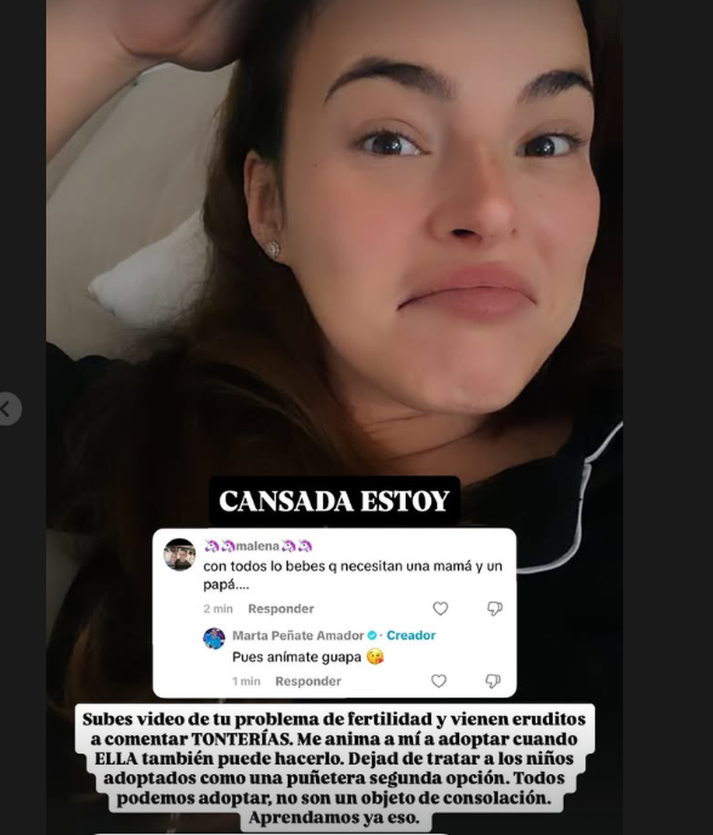 Marta Peñate responde a la posibilidad de la adopción