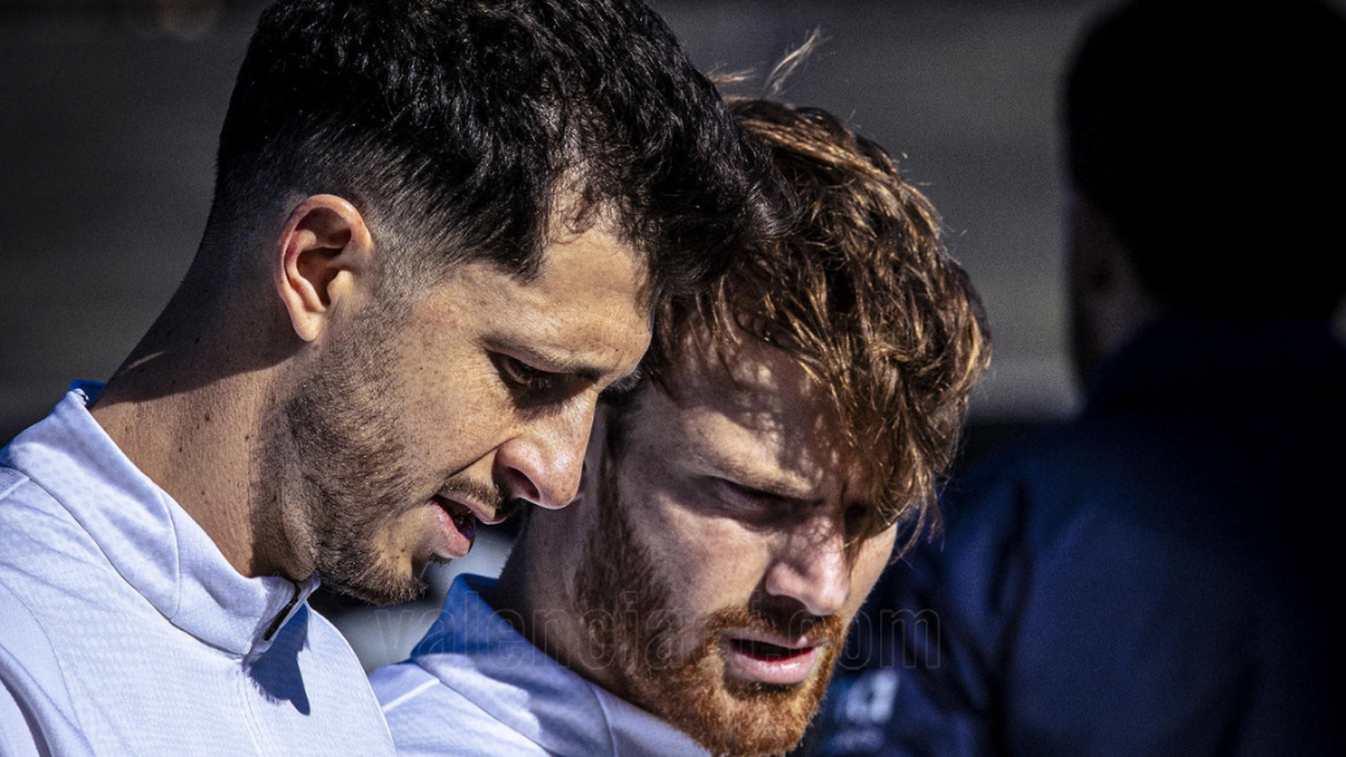 Guido Rodríguez y Lucas Beltrán entrenando con el Valencia CF