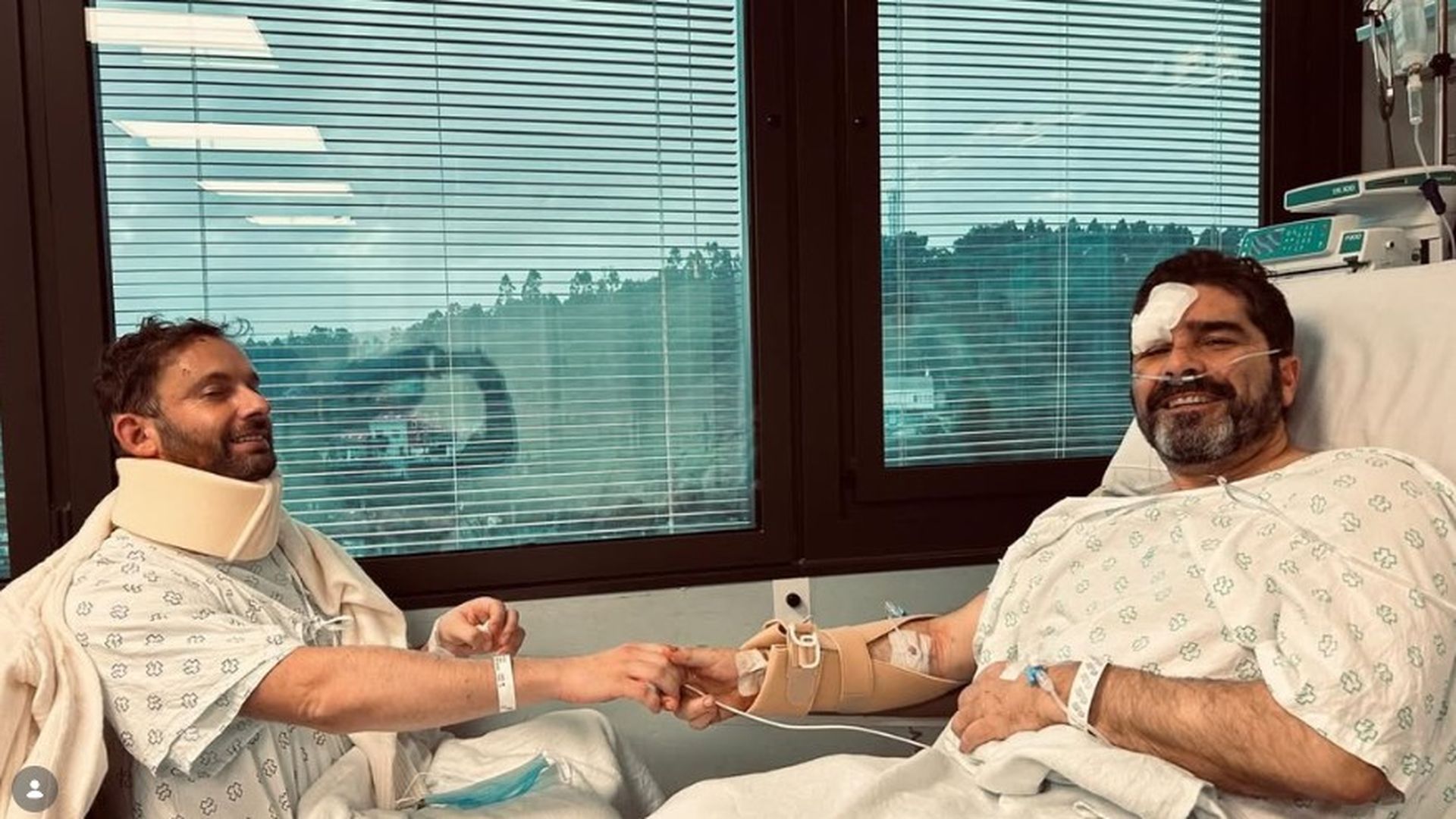 Alfonso Rueda comparte la foto en el hospital de los dos diputados heridos en un accidente