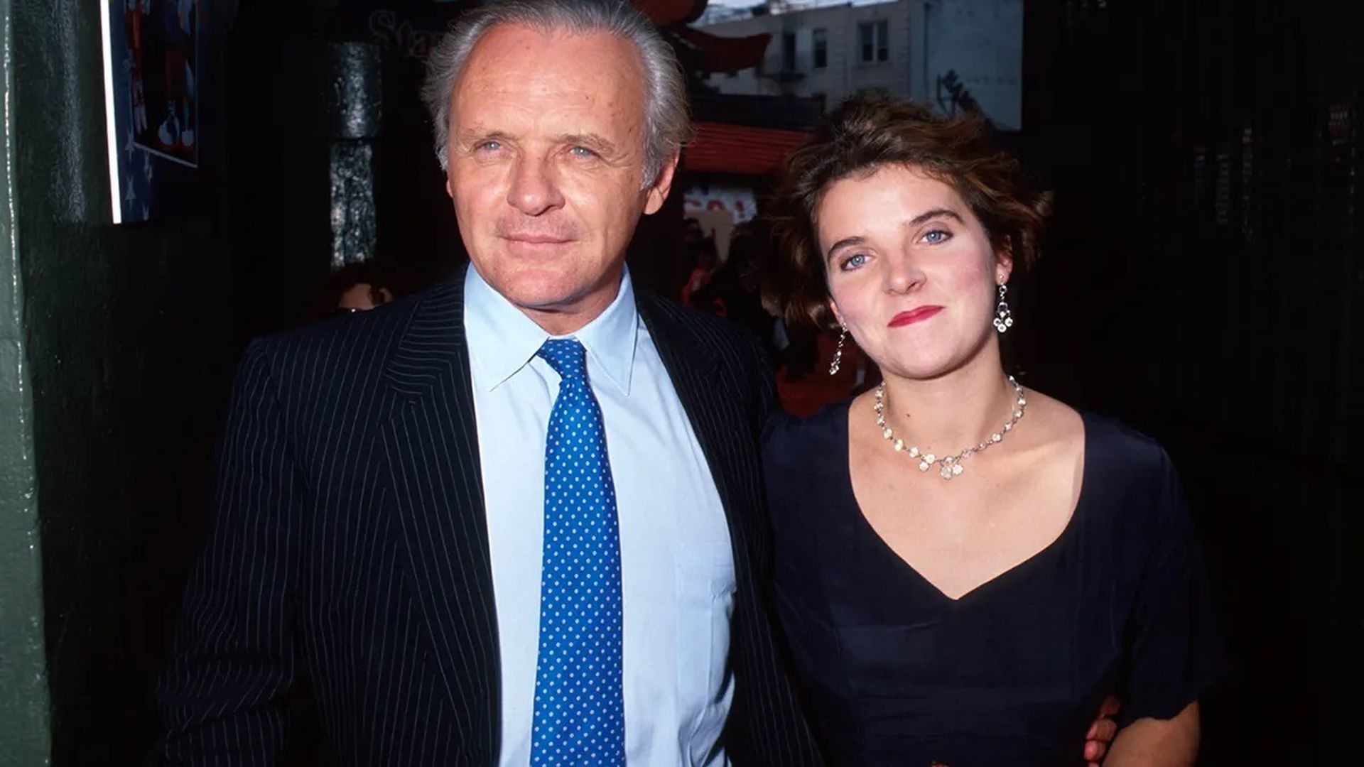 Anthony Hopkins y su hija Abigail, en 1991