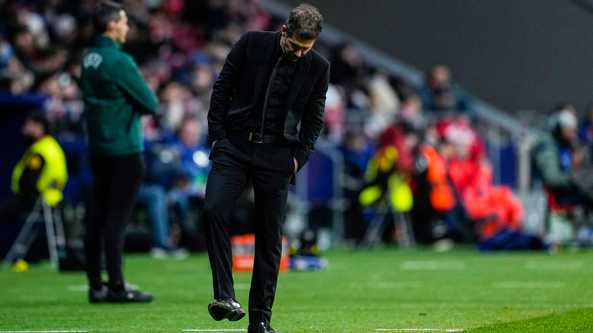 Diego Pablo Simeone durante un partido del Atlético de Madrid