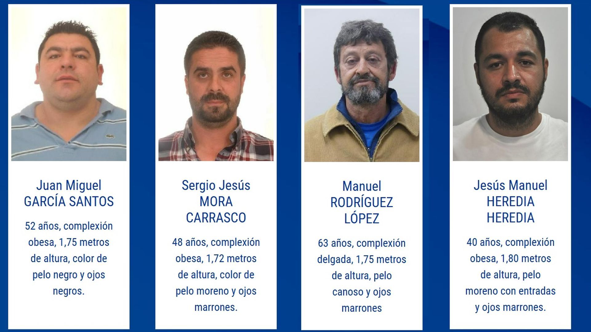 Estos son los 4 fugados que quedan sin localizar: