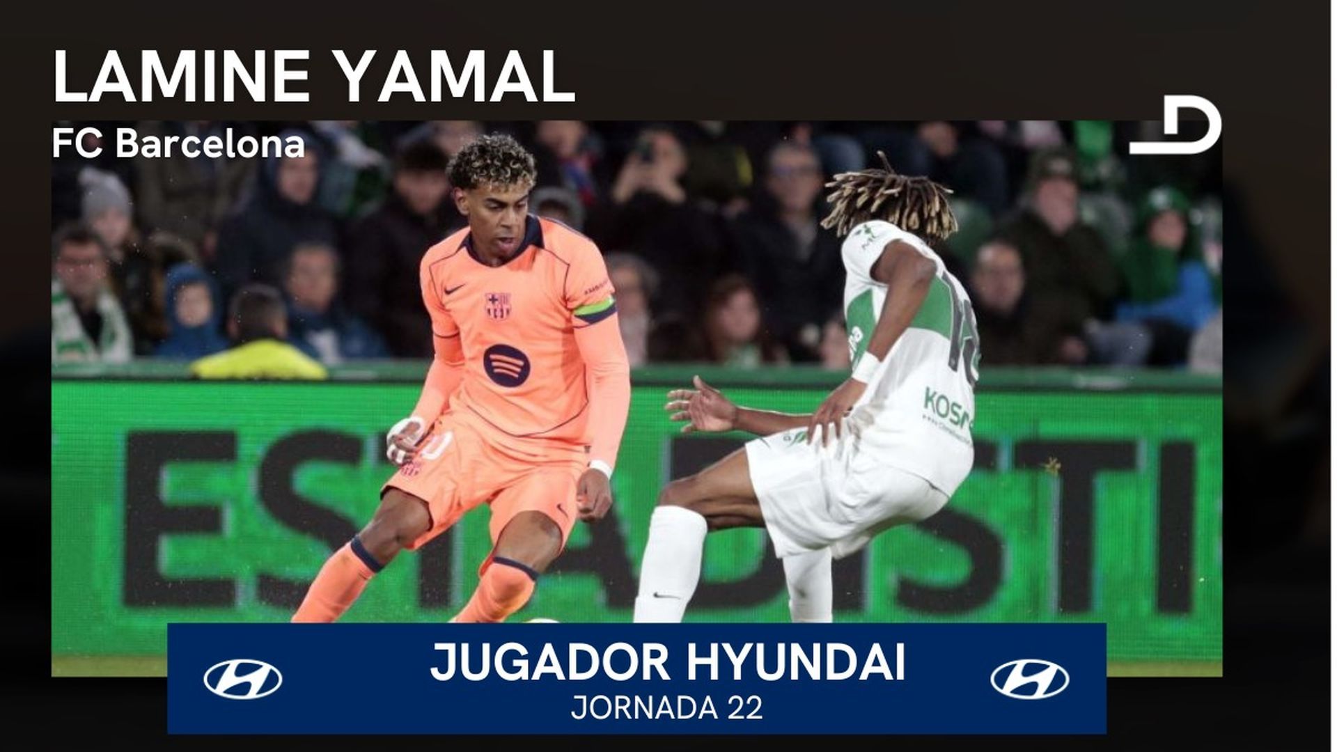 Lamine Yamal, Jugador Hyundai de la jornada 22.