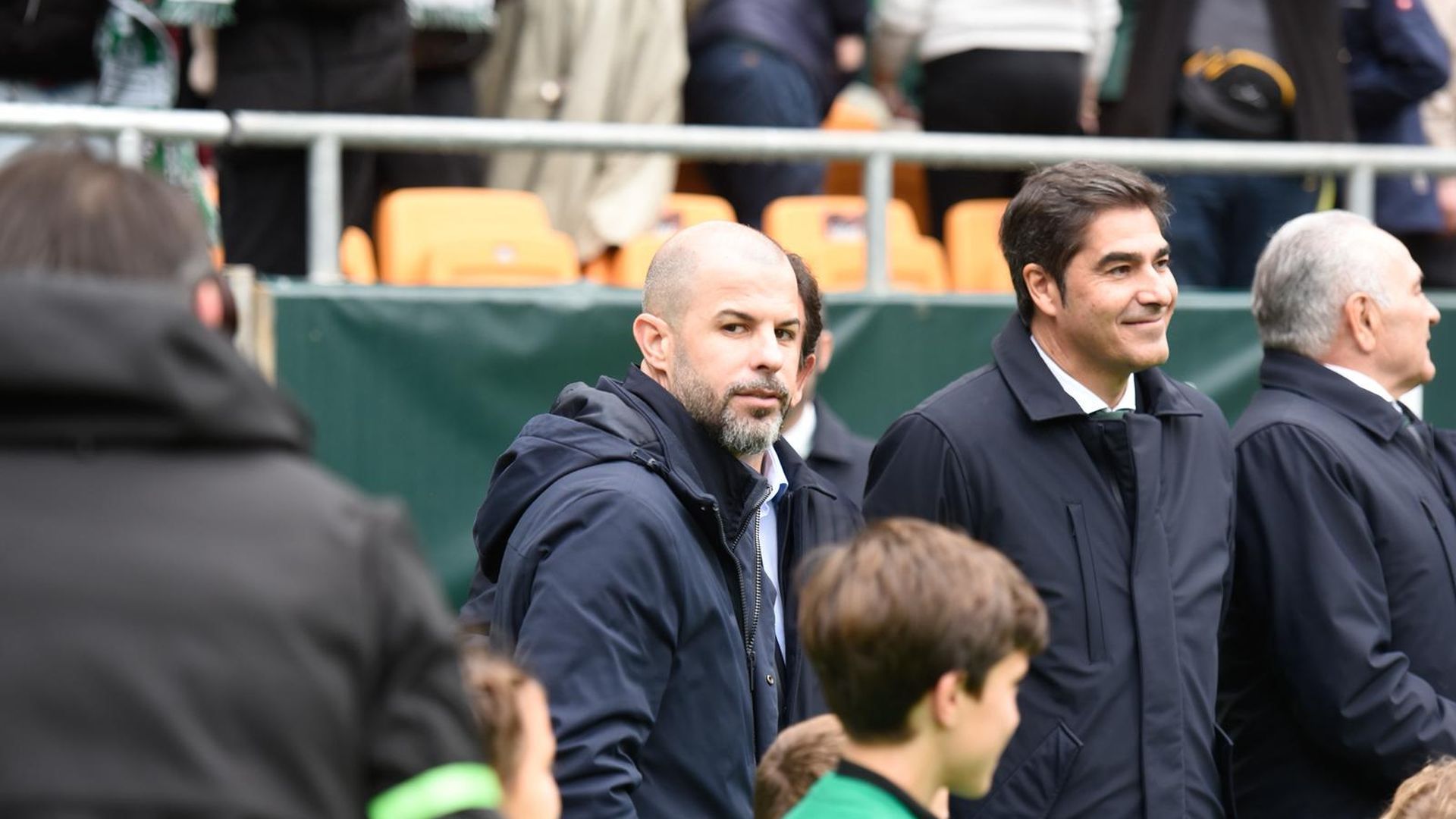 Manu Fajardo y Ángel Haro, en el Betis - Valencia Manu Fajardo y Ángel Haro, en el Betis - Valencia