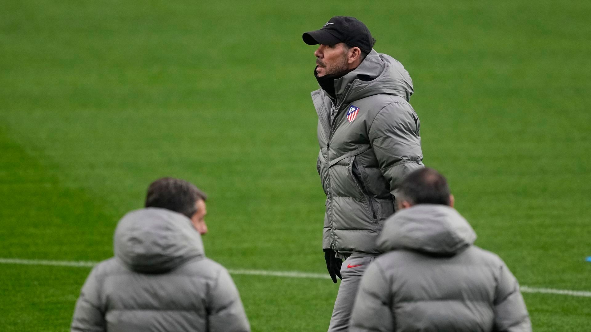 Simeone durante un entrenamiento del Atlético de Madrid Simeone durante un entrenamiento del Atlético de Madrid