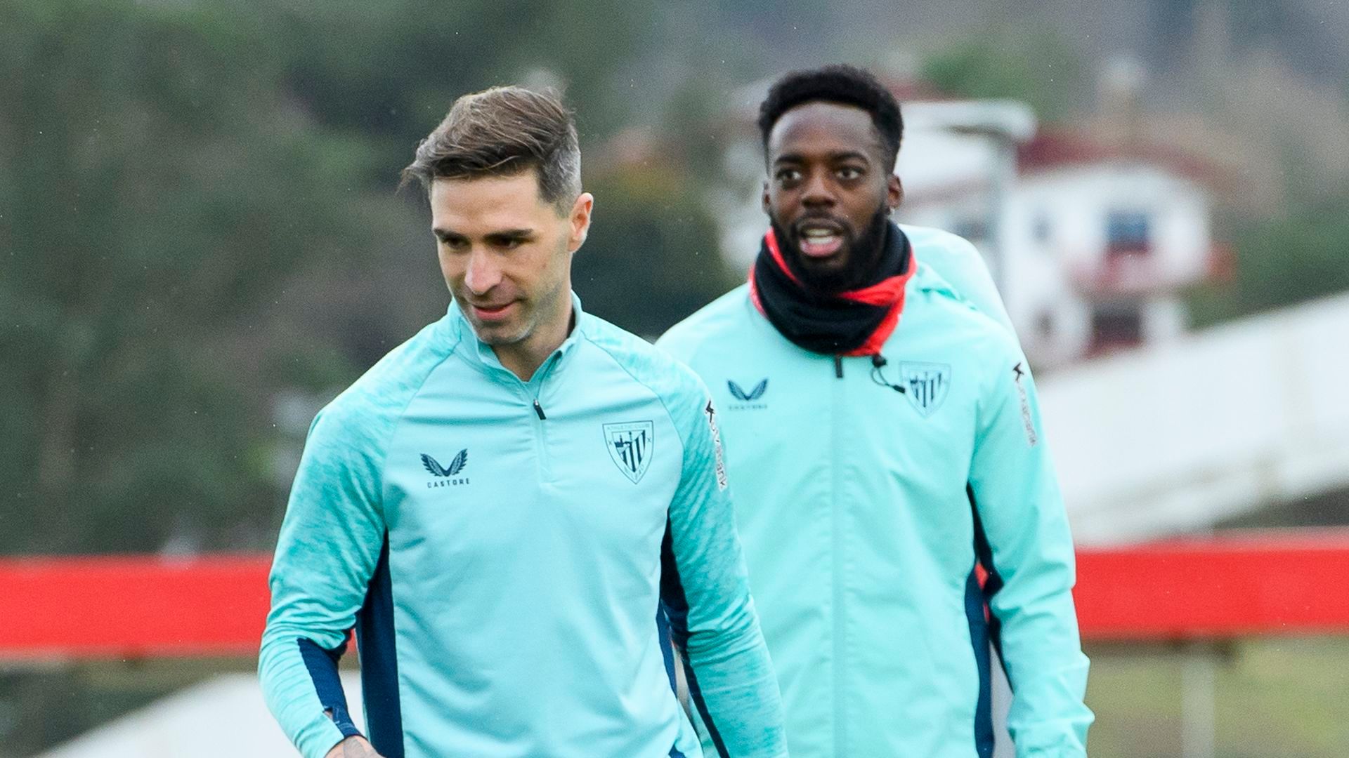 Yeray, con Iñaki Williams entrenando en Lezama