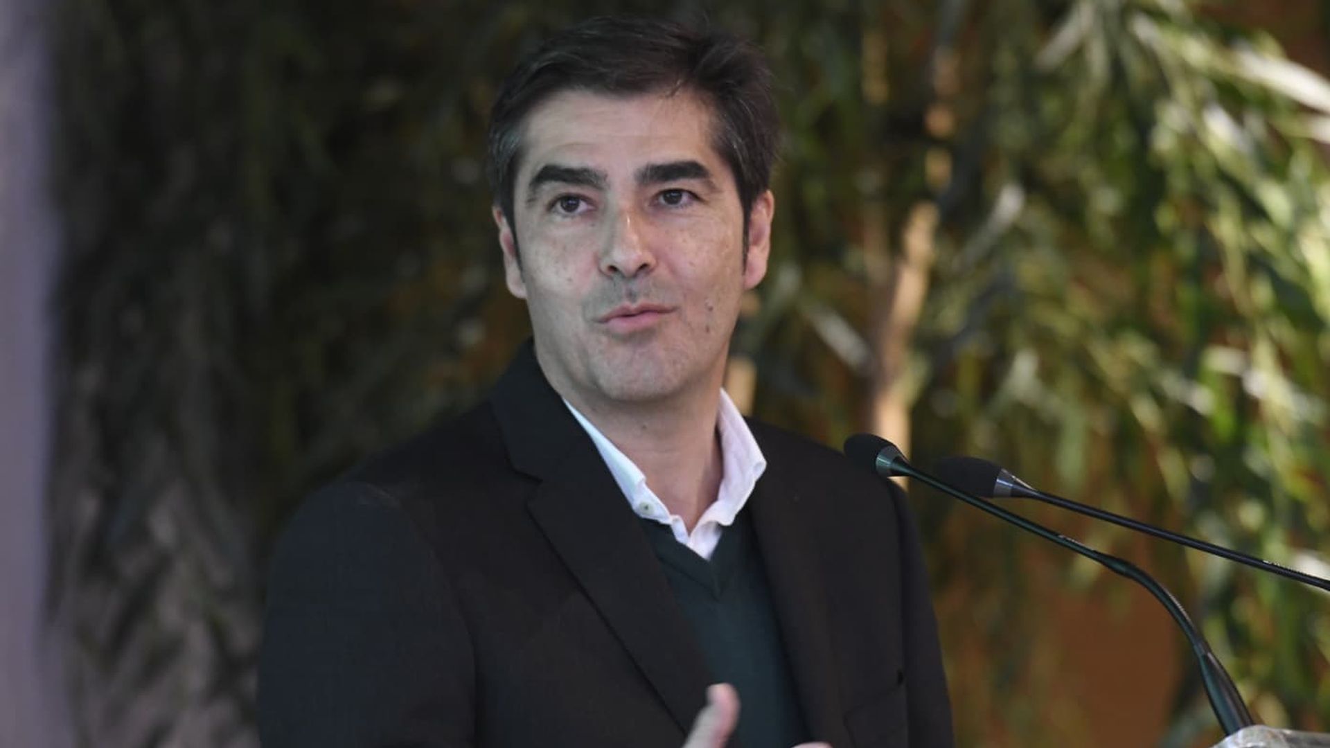 Ángel Haro, en la presentación de Álvaro Fidalgo con el Betis