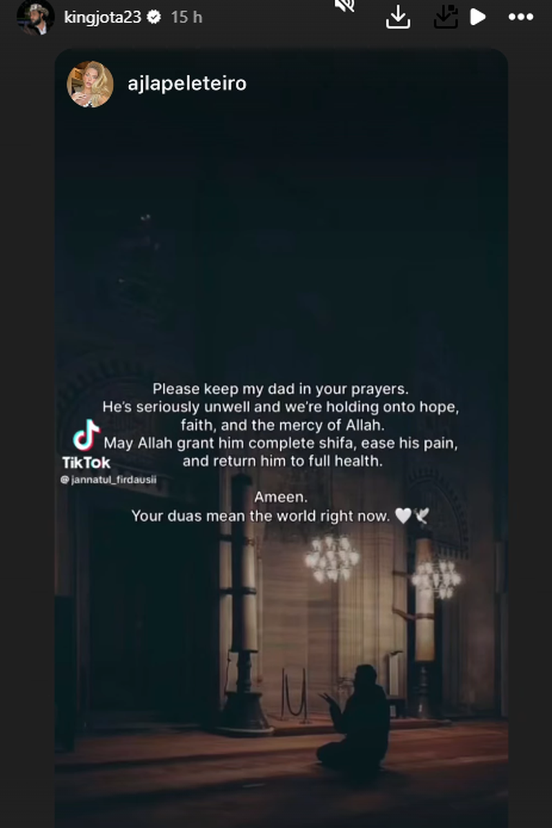 Jota Peleteiro apoya a su mujer en un momento complicado