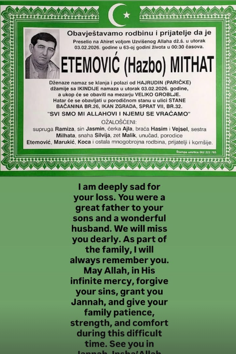 La carta con la que Jota Peleteiro se despide de su suegro