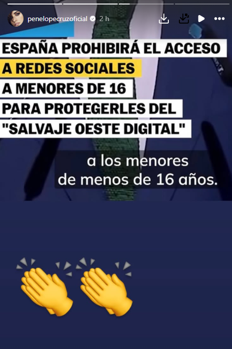 La posición de Penélope Cruz tras el anuncio sobre prohibir las redes sociales a menores de 16 años