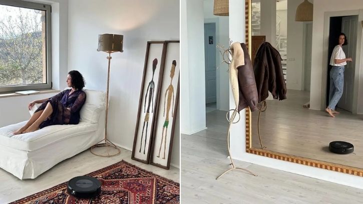 Los toques de color los encontramos en alfombras y textiles