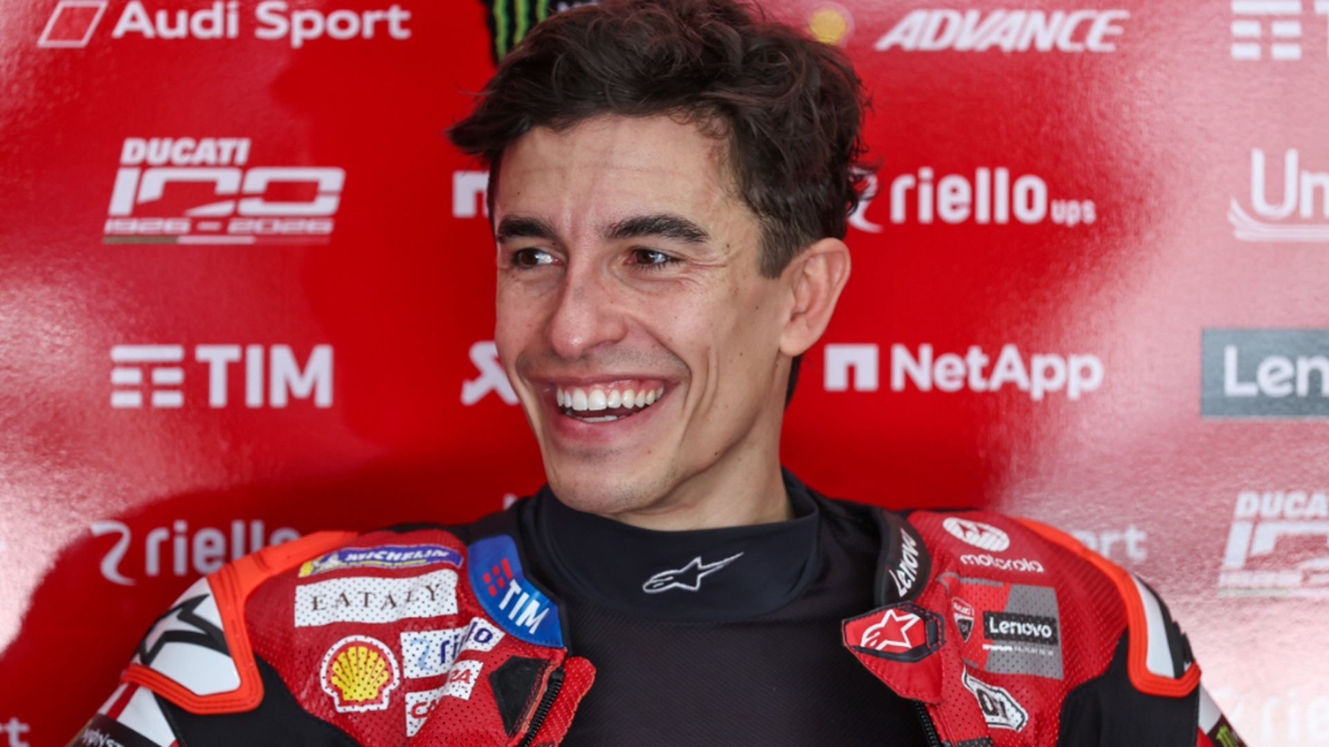 Marc Márquez, en el box de Ducati Marc Márquez, en el box de Ducati