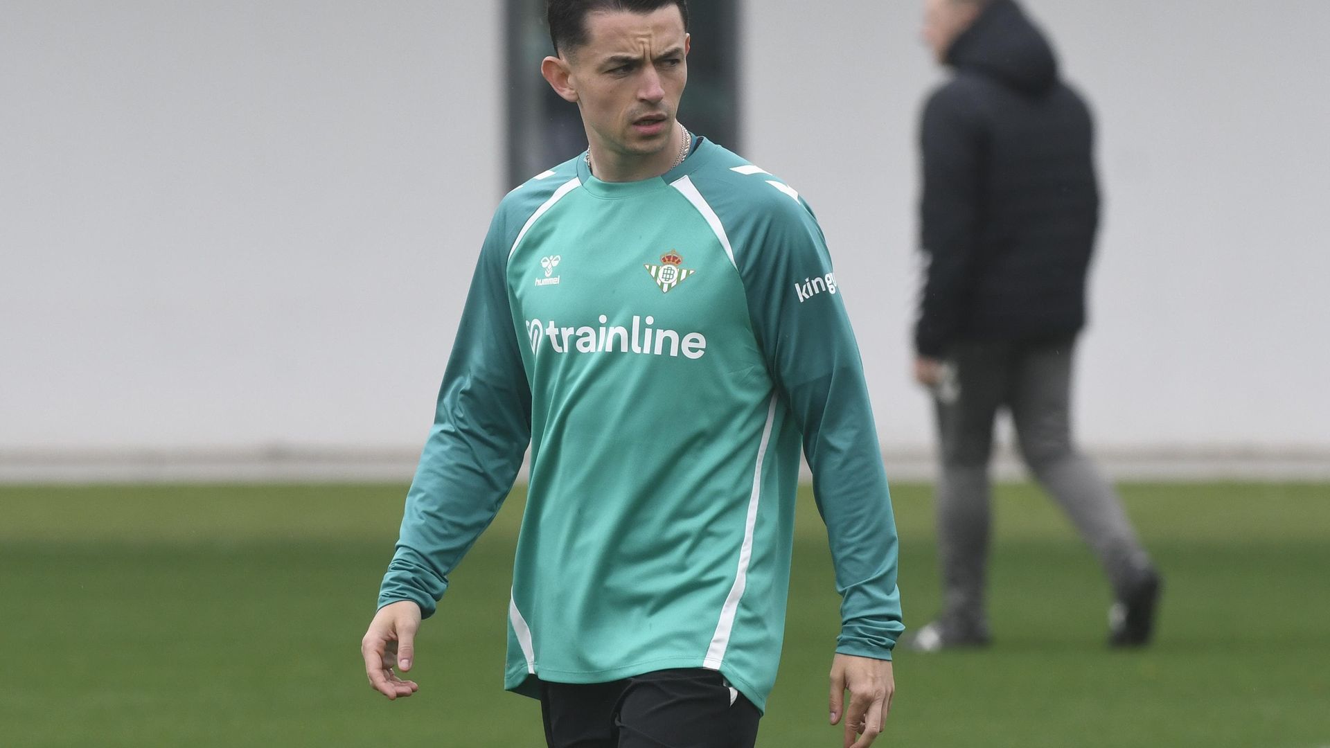 Álvaro Fidalgo, en su primer entrenamiento con el Betis