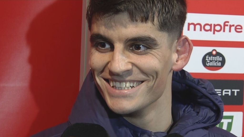 Gerard Martín y la sonrisa cuando le preguntan por el "hasta que marque el Madrid": “El grupo ha estado tranquilo”