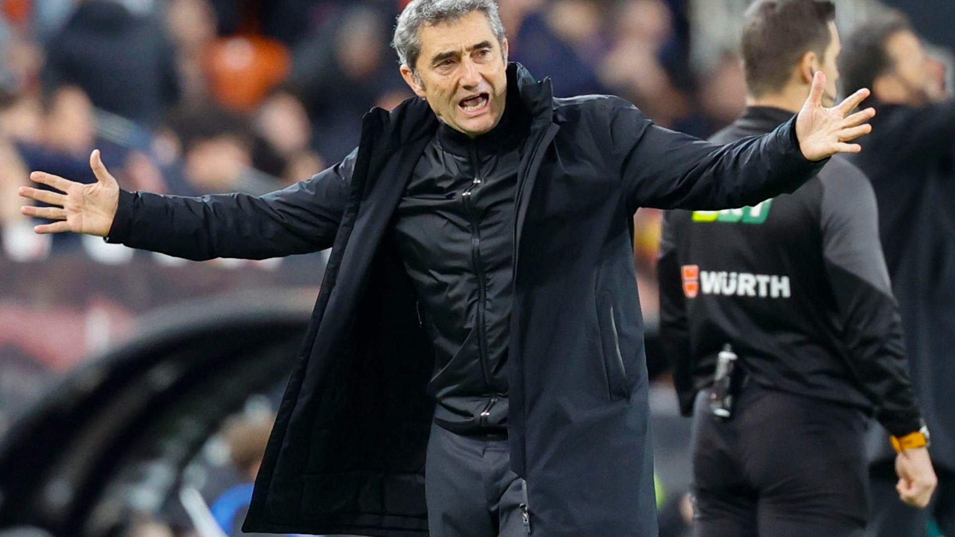 Los gritos de Ernesto Valverde en Mestalla ante el Valencia en Copa