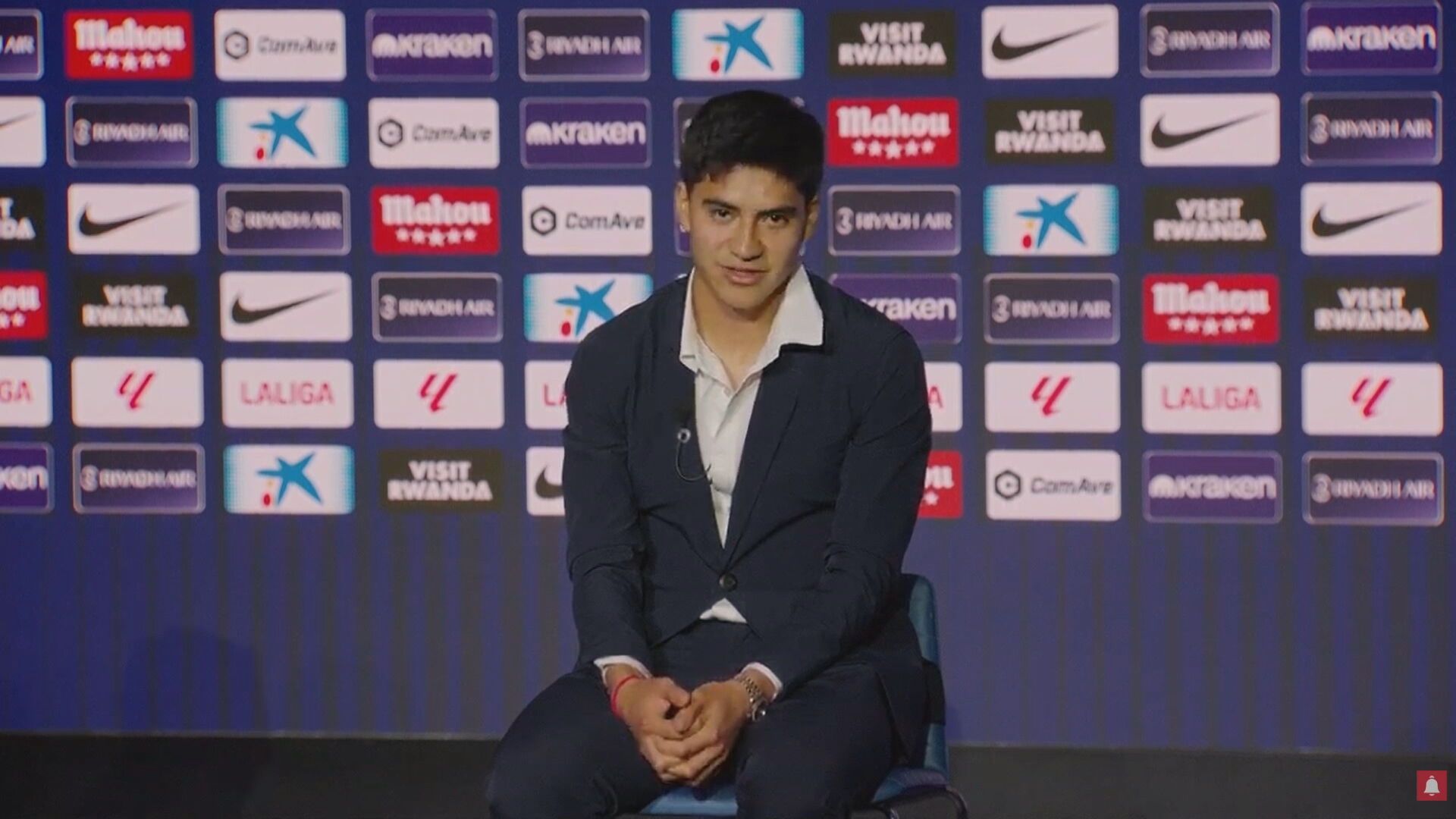 Obed Vargas en su presentación con el Atleti