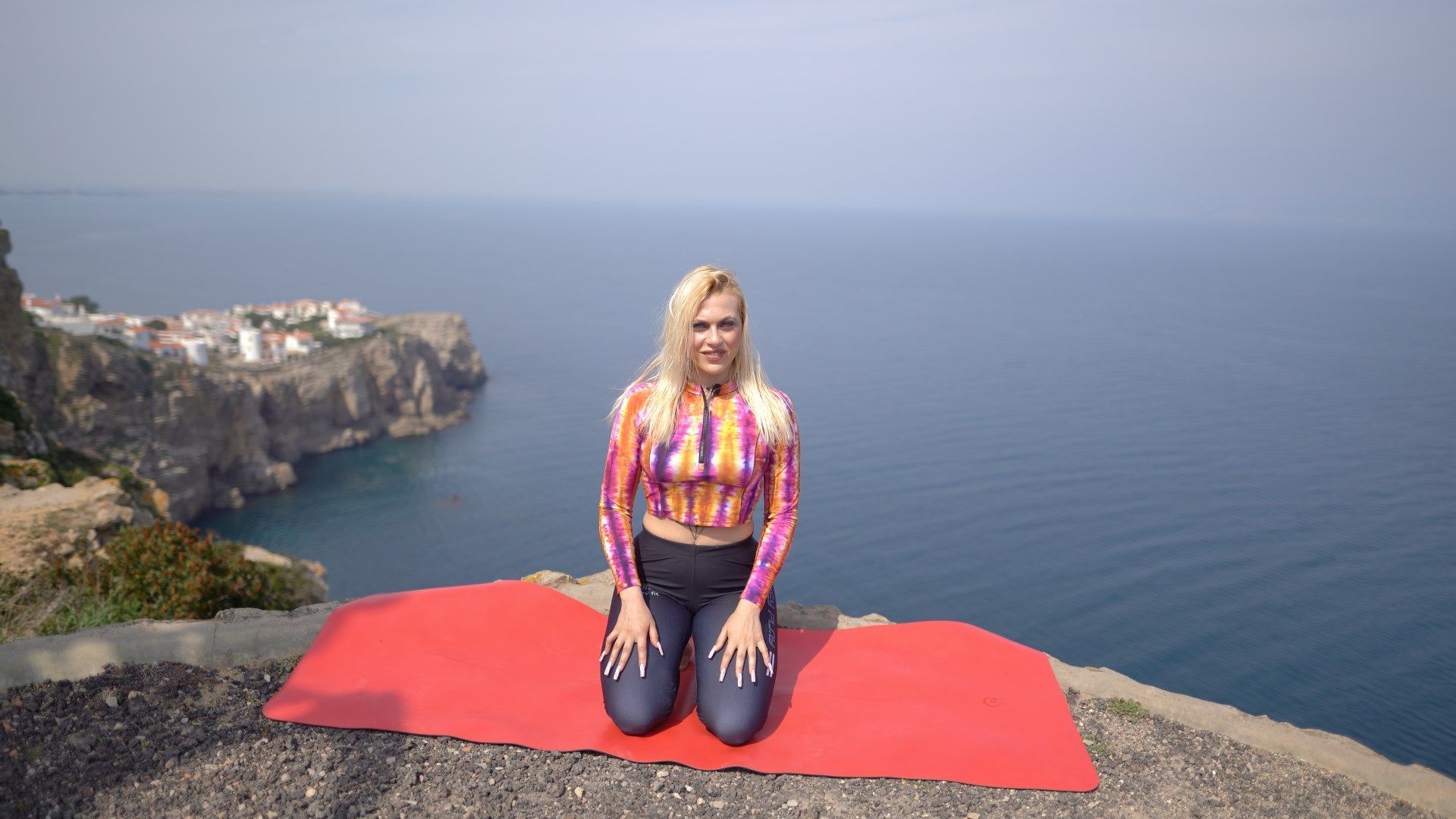 Daniela Blume en su faceta de instructora de yoga