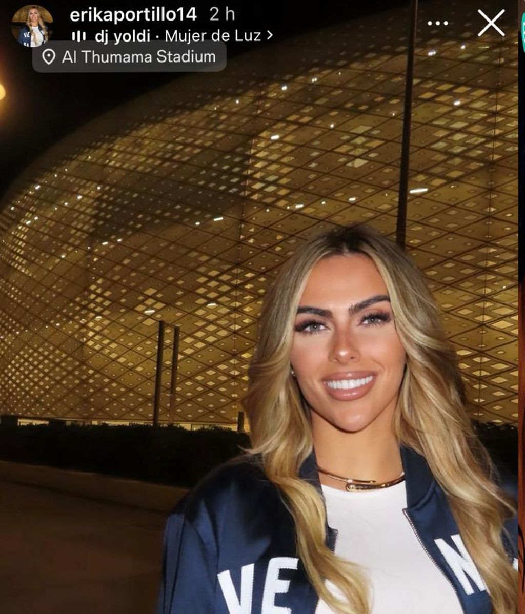 Erika en el estadio Al Thumana