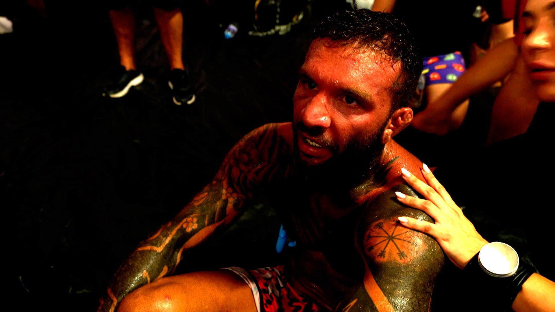 Franco Tenaglia, a punto de rendirse en su combate contra Ibrahim