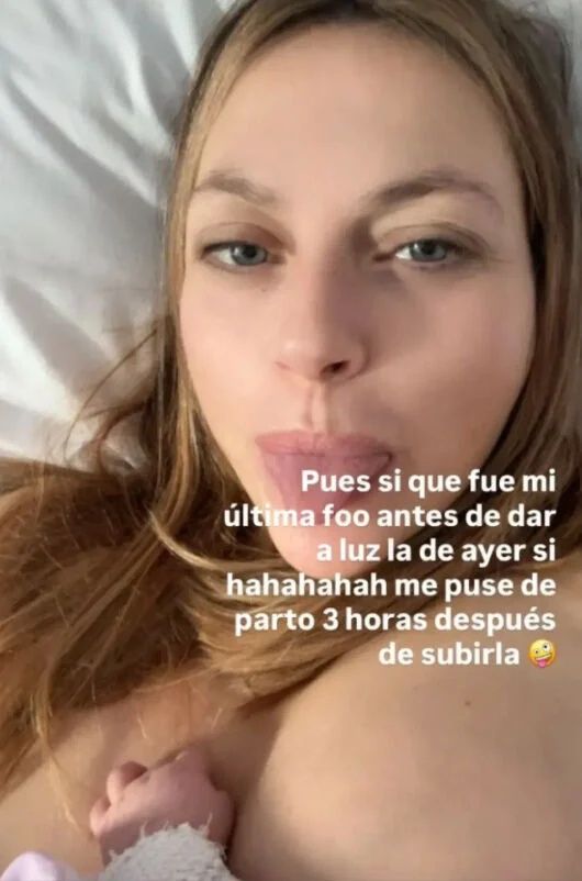 Story de Daniela Blume tras dar a luz a su segundo hijo