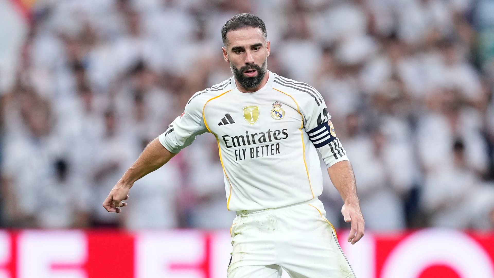 Carvajal en un partido del Real Madrid