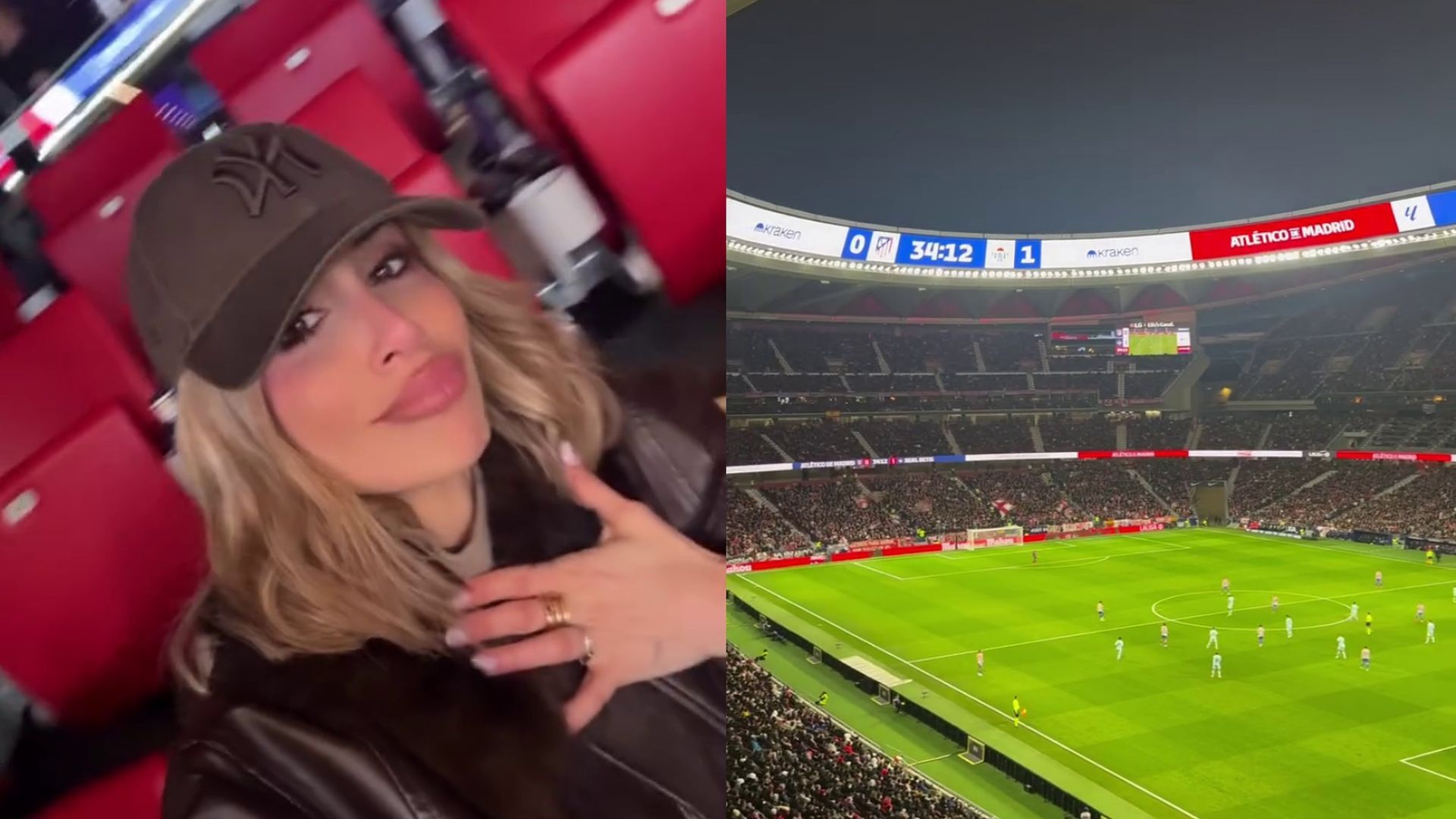 Los stories de Cristina Porta, en el Metropolitando viendo al Betis