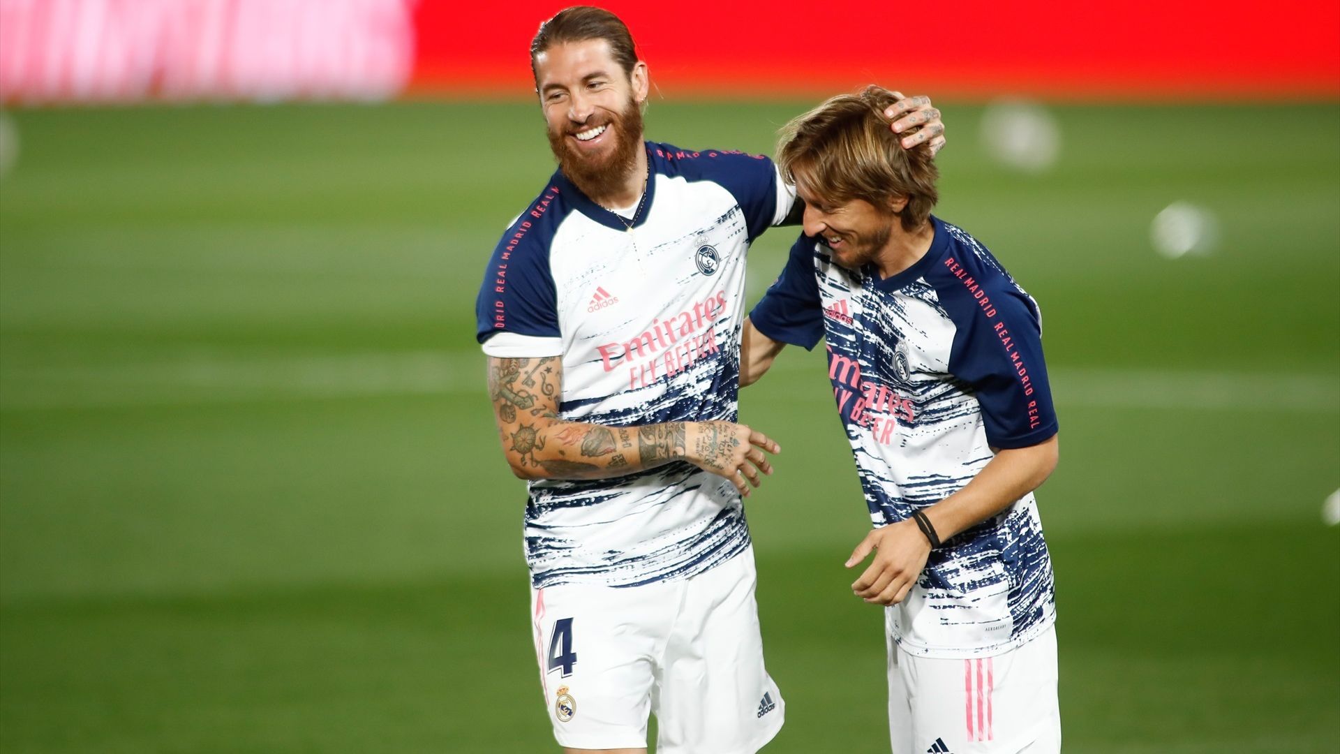 Sergio Ramos y Modric, en un entrenamiento del Real Madrid